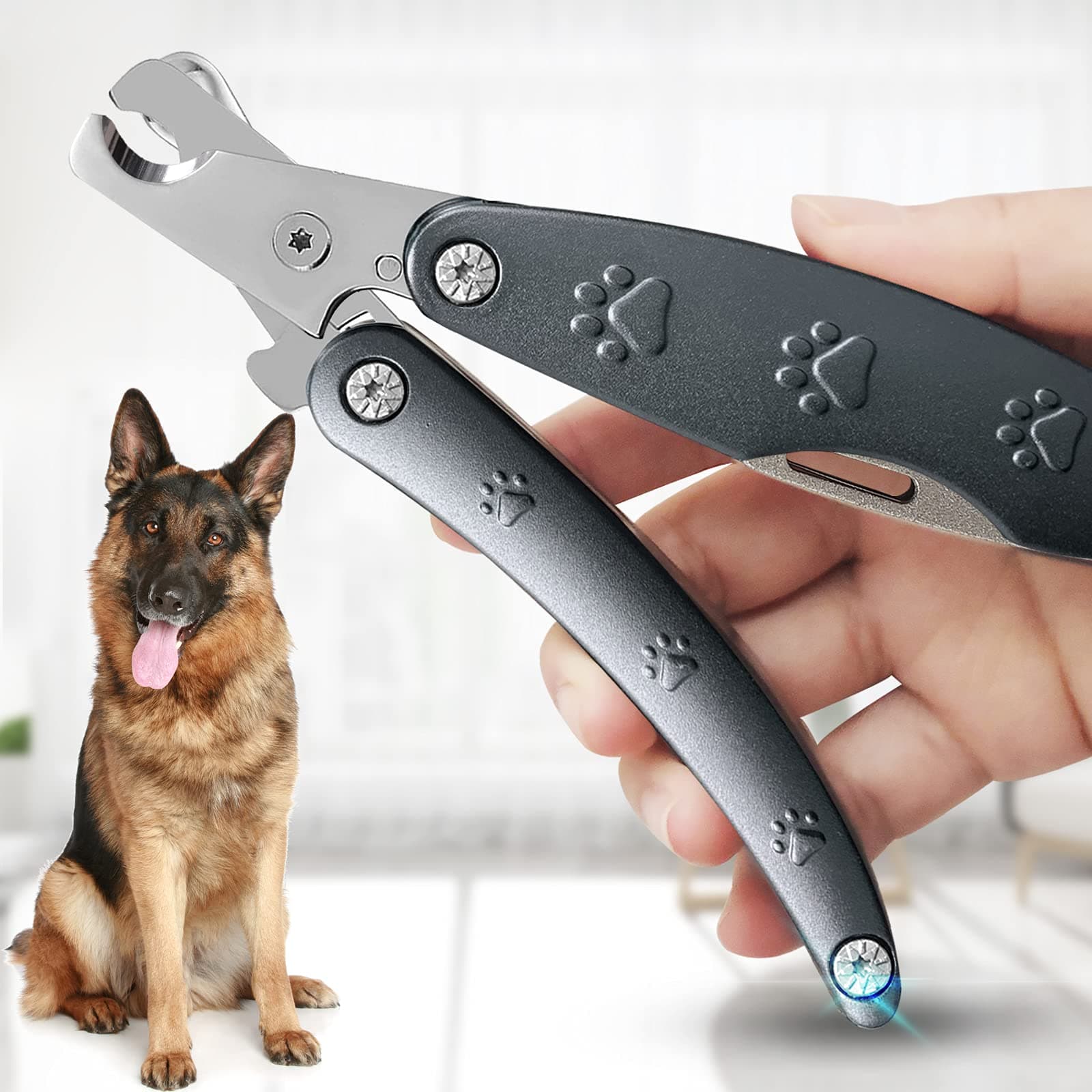 Dog Nail Clippers for Large Dogs, 【Anxiety Sensitive】 Quiet Sharpest Smoothest Dog Nail Trimmer for X Large Medium Small Size Breed, Heavy Duty Metal Cat Nail Clippers for All Pets with Thick Toenail
