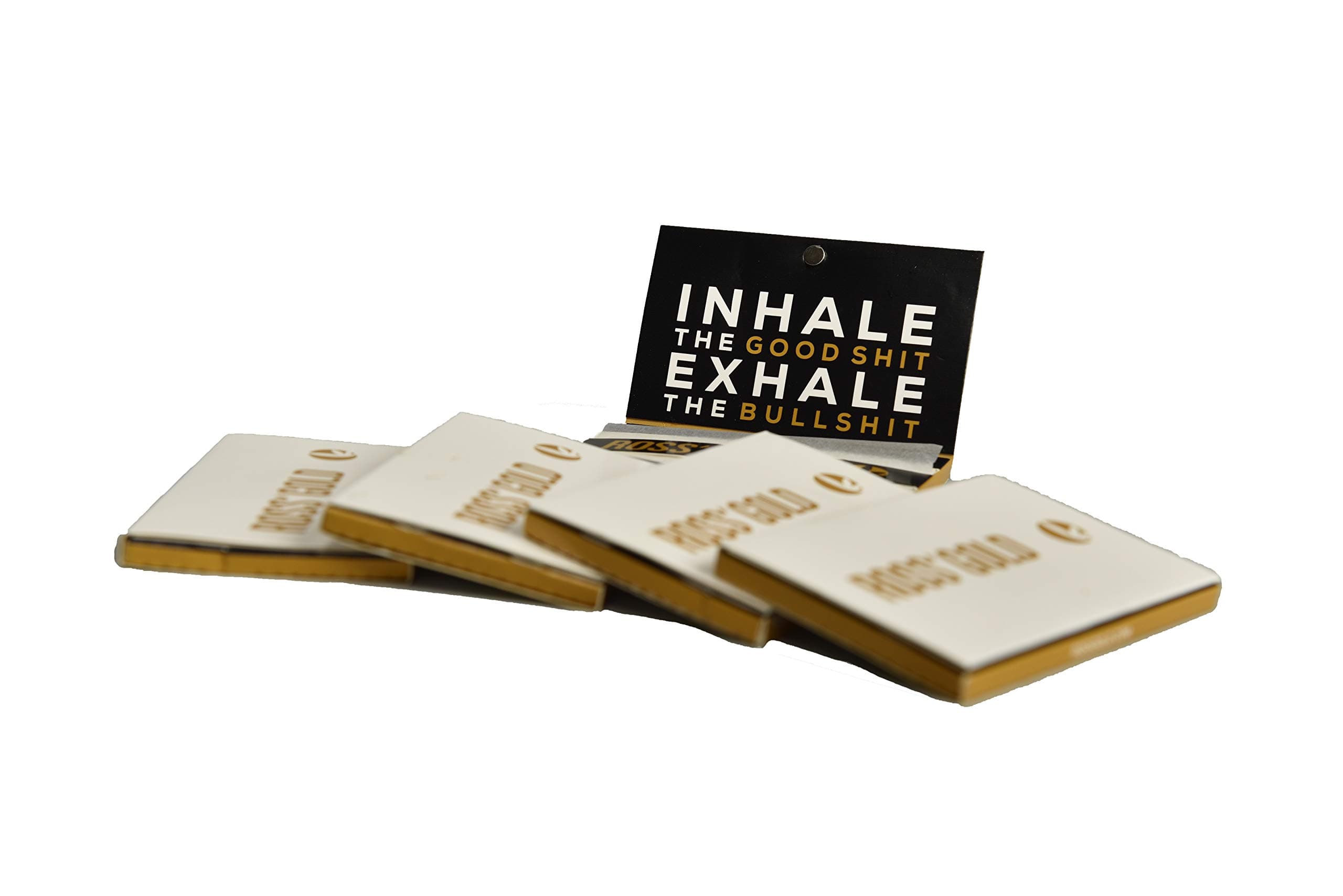 ROSS GOLD by ROLLING RIGHT - PACK OF 5 BOOKLETS - ULTRA PREMIUM ROLLING PAPERS - Single Wide One & Quarter - 100% Pure Hemp Papers