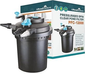 AllPondSolutions Pressurised Koi Fish Pond Filter with UV Steriliser - 2-in-1 Biological, Mechanical UV Pond Filter System - Easy to Clean & Maintain - For Outdoor Ponds Up to 12000 Litres - PFC-12000