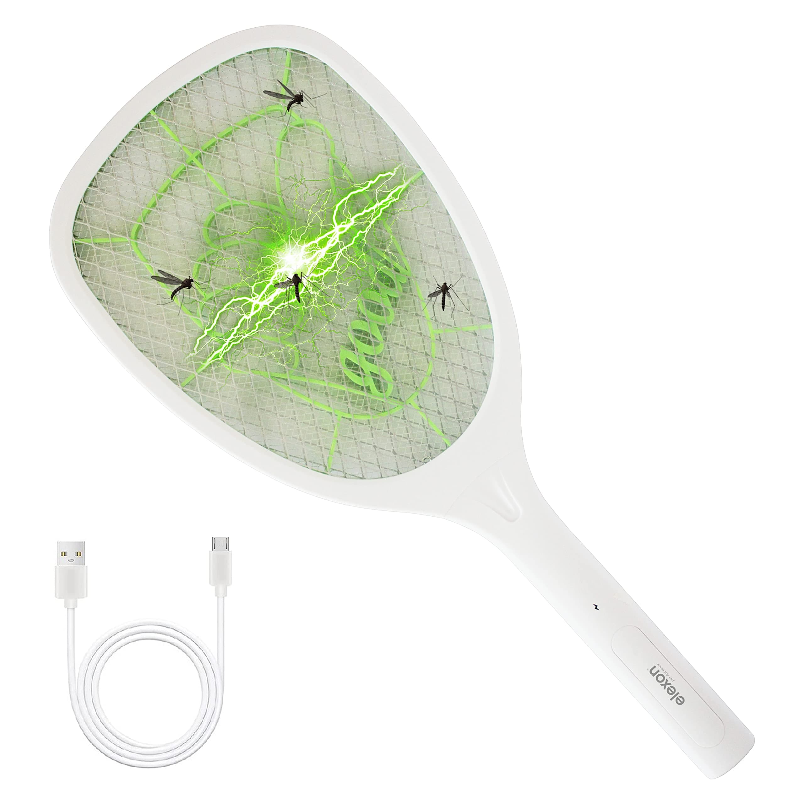 Electric Bug Zapper Swatter - Rechargeable LED Fly, Mosquito and Pest Killer Racket for Indoor and Outdoor Use | Assorted Colors Available
