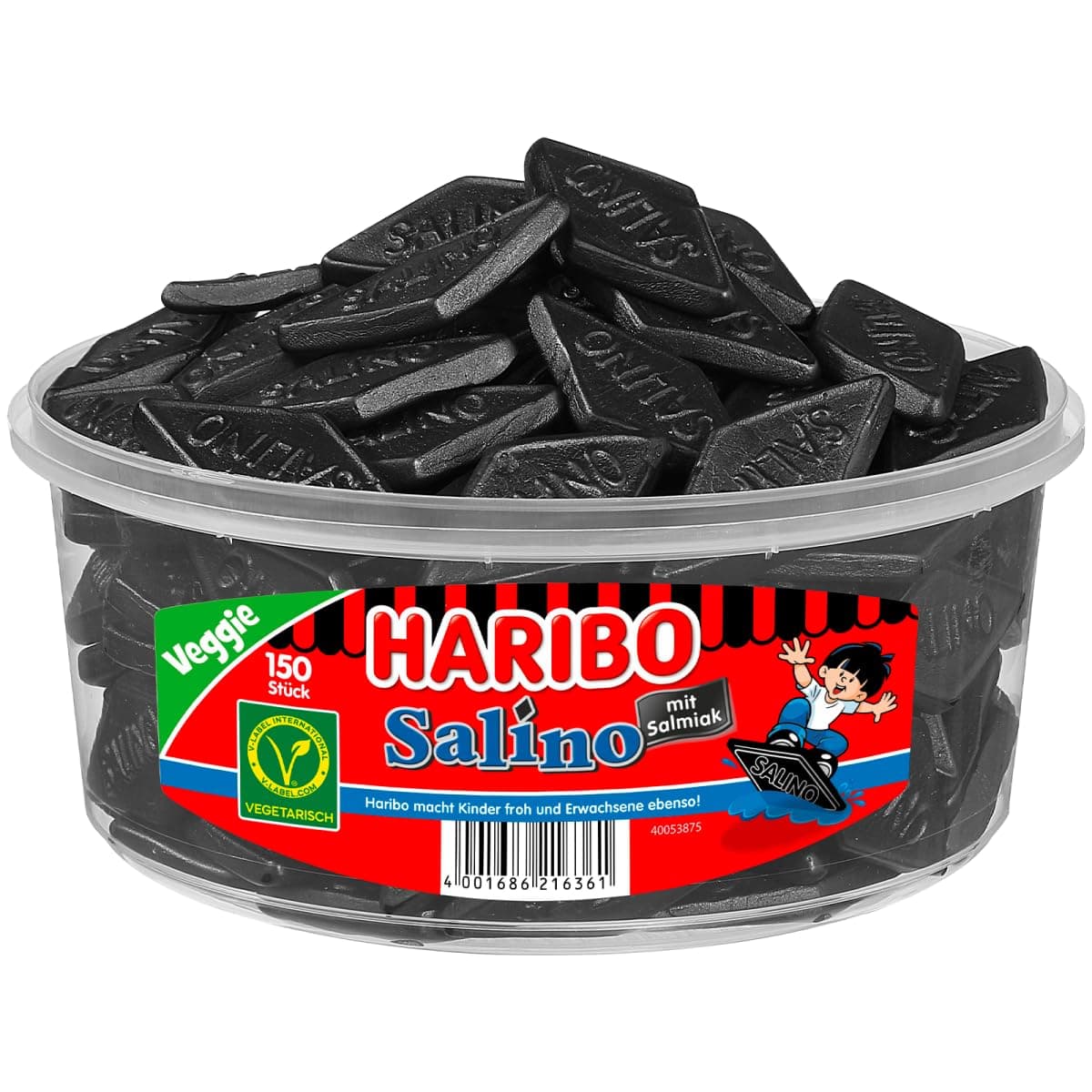 Haribo Salino 1.2 Kg - 150 Pieces - Licorice Lakritz Box - 42 Oz. Or 2.6lbs