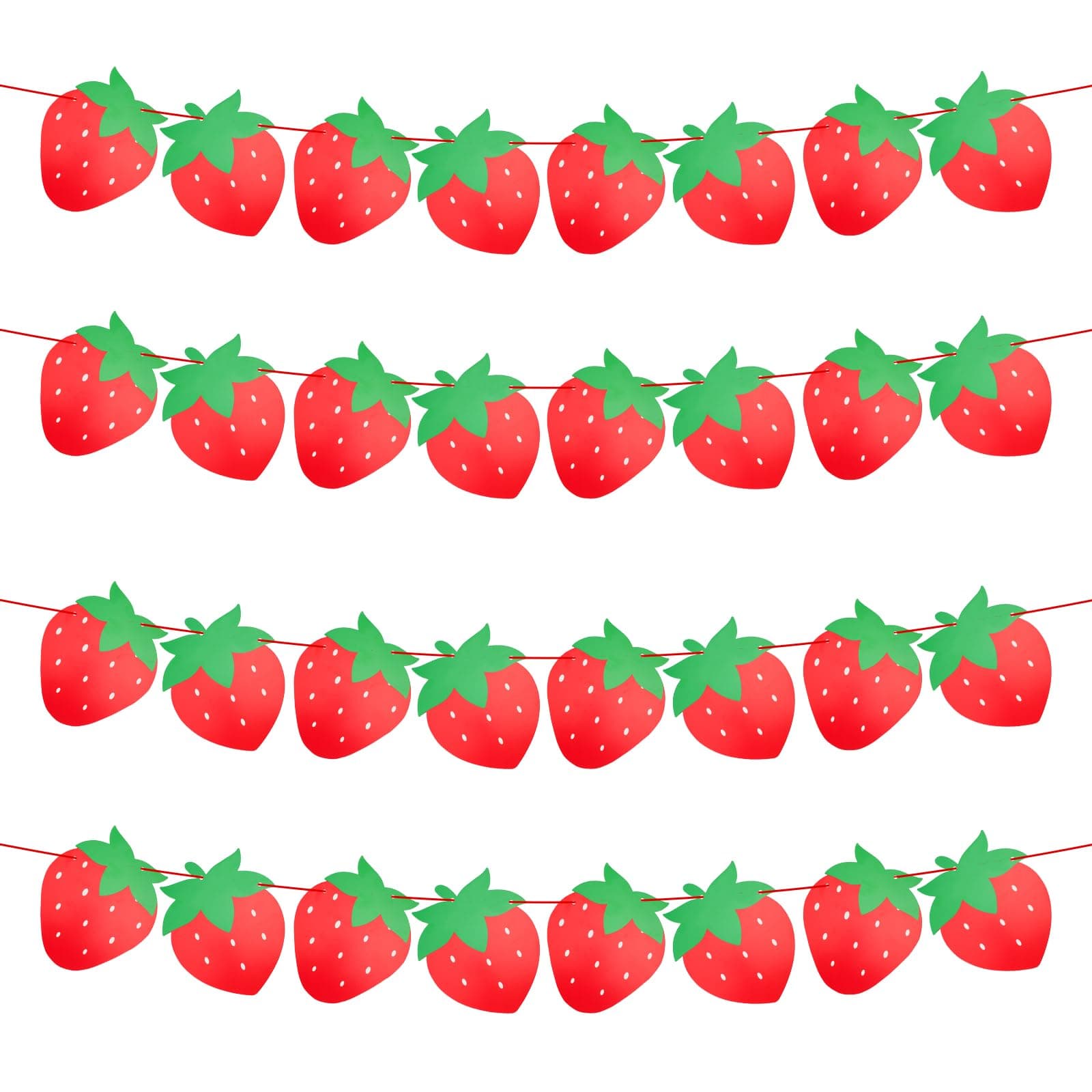 4pcs Strawberry Party Banners, Strawberry Bunting Strawberry Hanging Banner Cute Berry Strawberry Banner Strawberry Baby Shower Decorations for Baby Shower Party Supplies Berry First Birthday