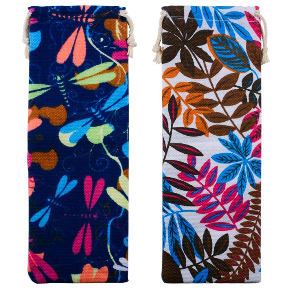 Straw Carrying Case, Cutlery Carry Pouch And Portable Travel Bag For Stainless Steel Straws, Glass Straws, Silicone Straws, Cutlery, Knife, Fork, Spoon, Chopsticks(2 Pack)