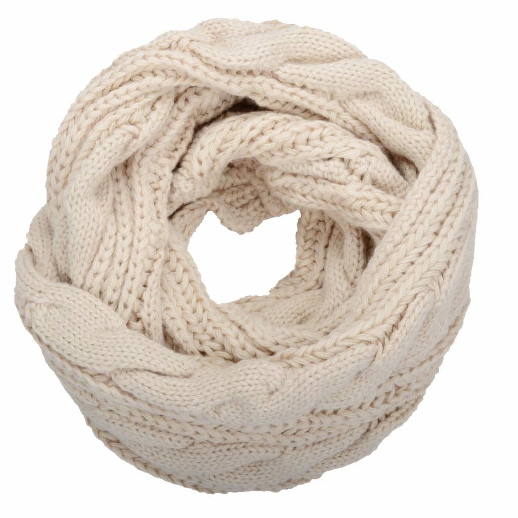 Womens Thick Ribbed Knit Winter Infinity Circle Loop Scarf