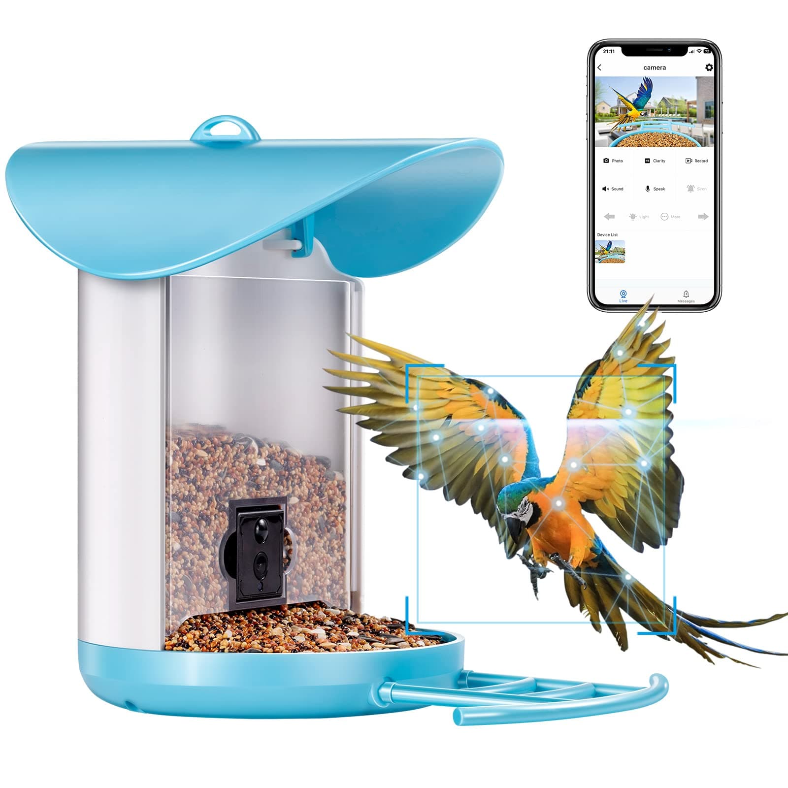 Bird Feeder with Camera: Smart Bird Watching 2.4GWIFI Camera Automatic Bird House Shooting Bird & Motion Detection Ideal Gift for Family
