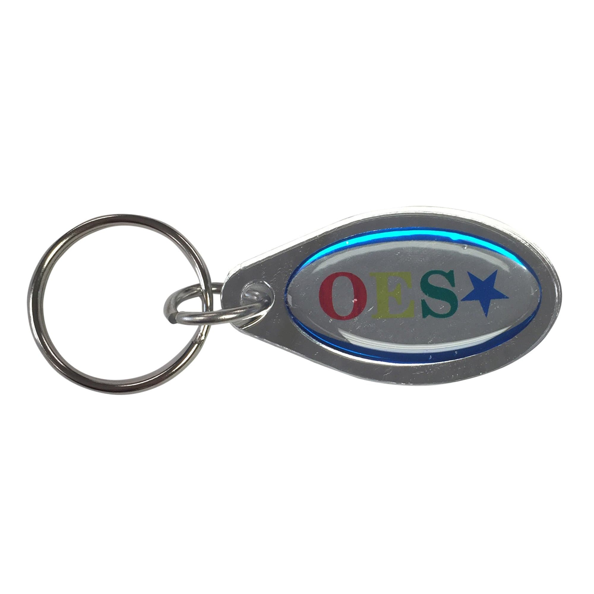 OES Order of the Eastern Star Oval Domed Letter Keychain