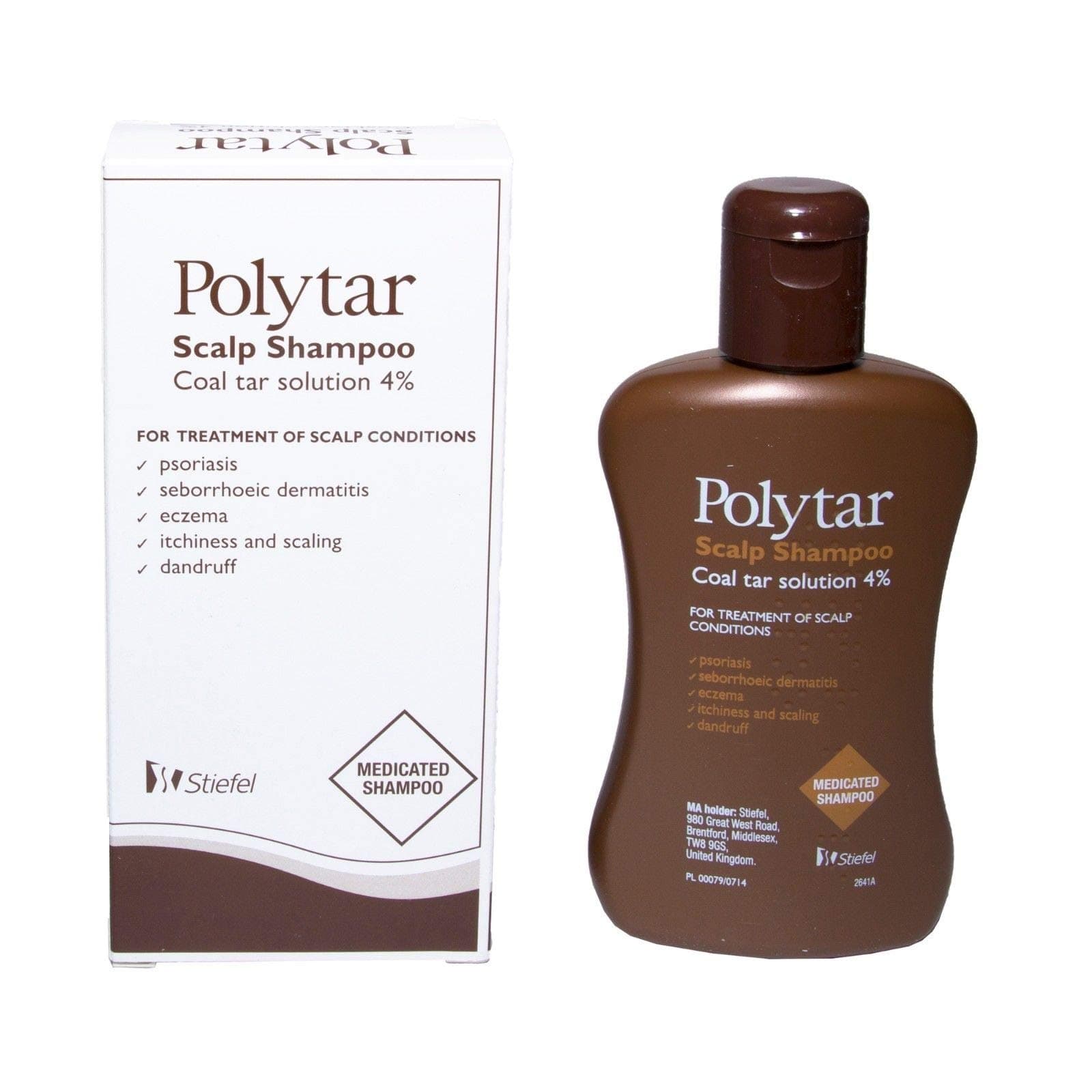 Polytar Stiefel Shampoo for Treatment of Seborrhoea, Psoriasis, Dandruff and Itching Scalp 150ml x 2