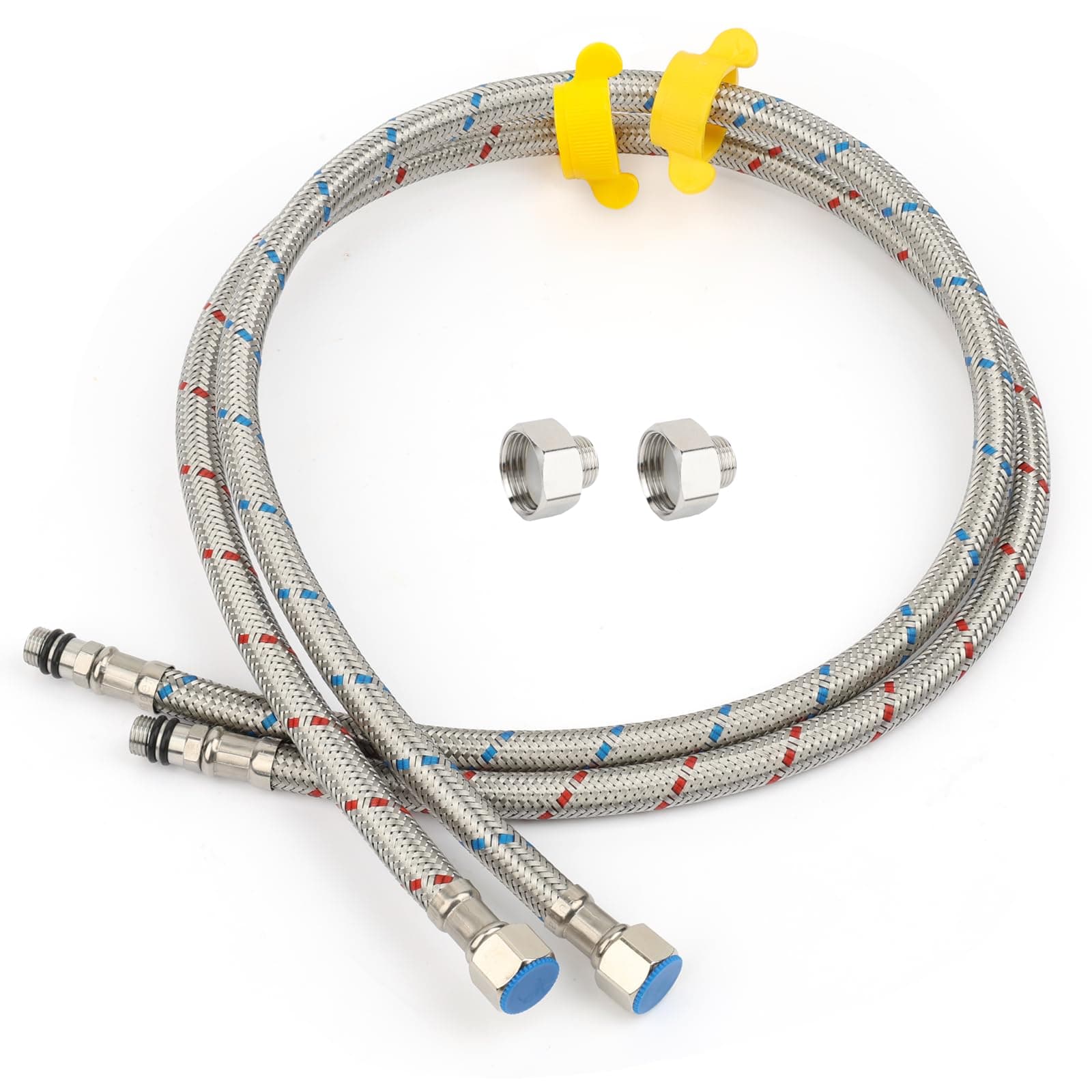 Klabb 32-Inch Faucet Supply Line, 3/8" Compression Inlet with 1/2" Adapter, Stainless Steel Braided Water Hose for Bathroom or Kitchen Sink.faucet connect side is M10