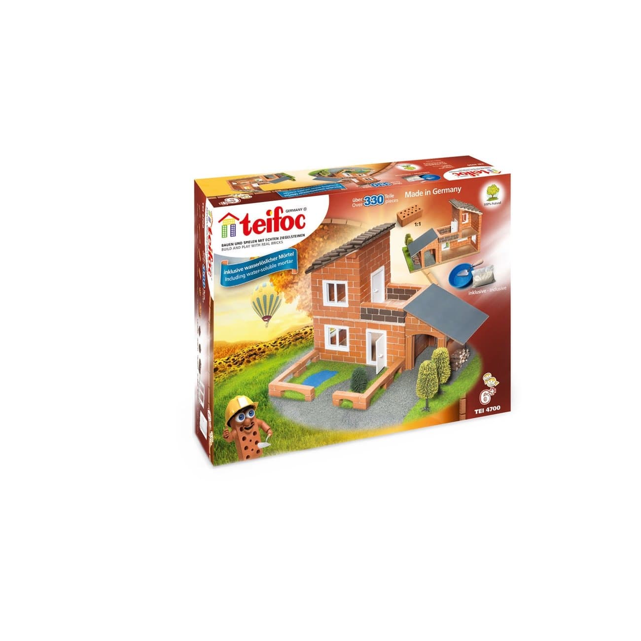 teifoc Germany Villa With Garage Construction Set And Educational Toy Intro To Engineering And Stem Learning, Brown, 4700, Tei 4700