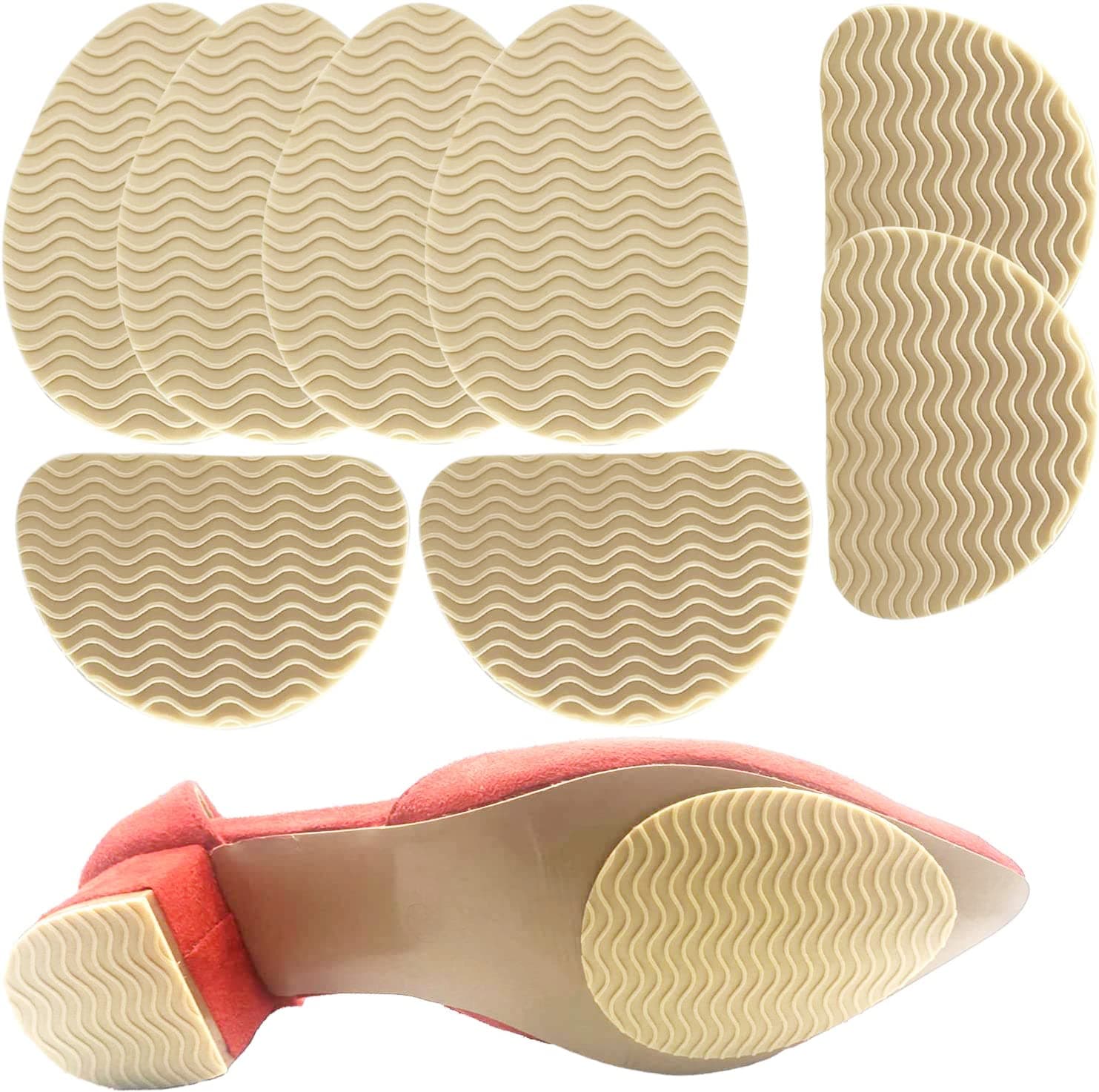 SYOSI Non-Slip Shoes Pads, Self-Adhesive Shoe Grips Rubber Anti-Slip Shoe Grips Sole Stick Protector for Shoes Bottom, Premium Rubber Non-Skid Sole Protector, 4Pairs