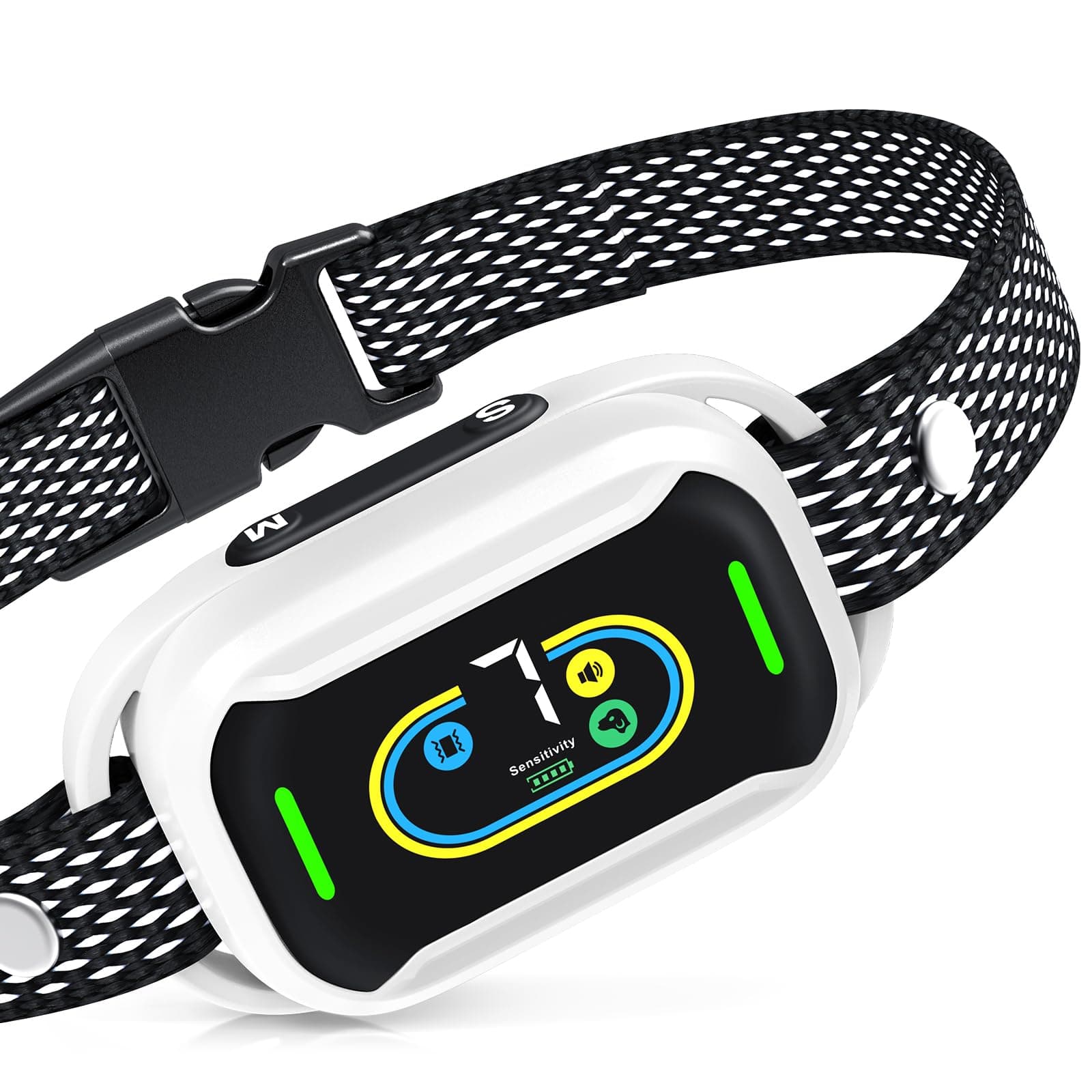 Anti Bark Collar for Dogs Rechargeable, Anti Barking Dog Collars with 7 Sensitivity Adjustable Vibration & Beep Modes Humane Smart Dog Barking Deterrent Device for Small Medium Large Dogs, White