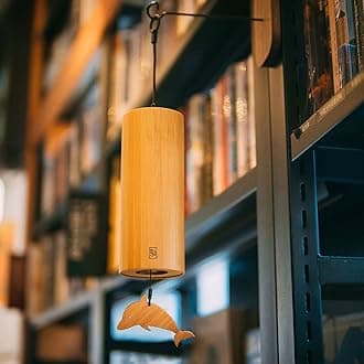 LingTing Bamboo Wind Chimes for Sound Healing, Meditation, Relaxing Emotions,Chord Wind Chimes Hand-Cranked Wind Chimes Unique Decor Gardening Gift for Outdoor Decoration(Am-Frost)