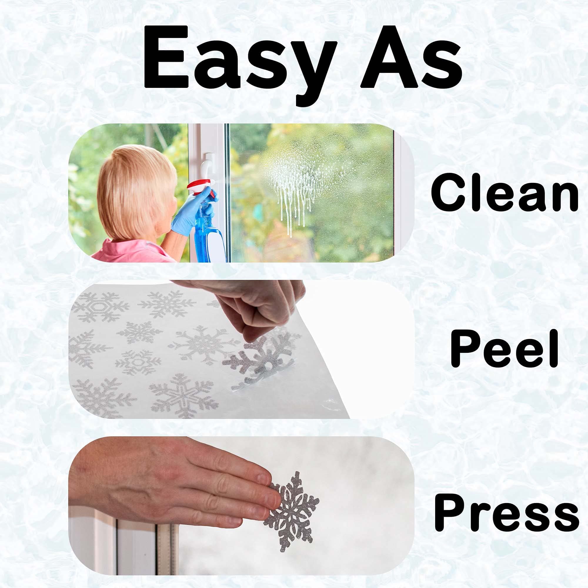 Articlings 42 Glitter Snowflake Window Clings