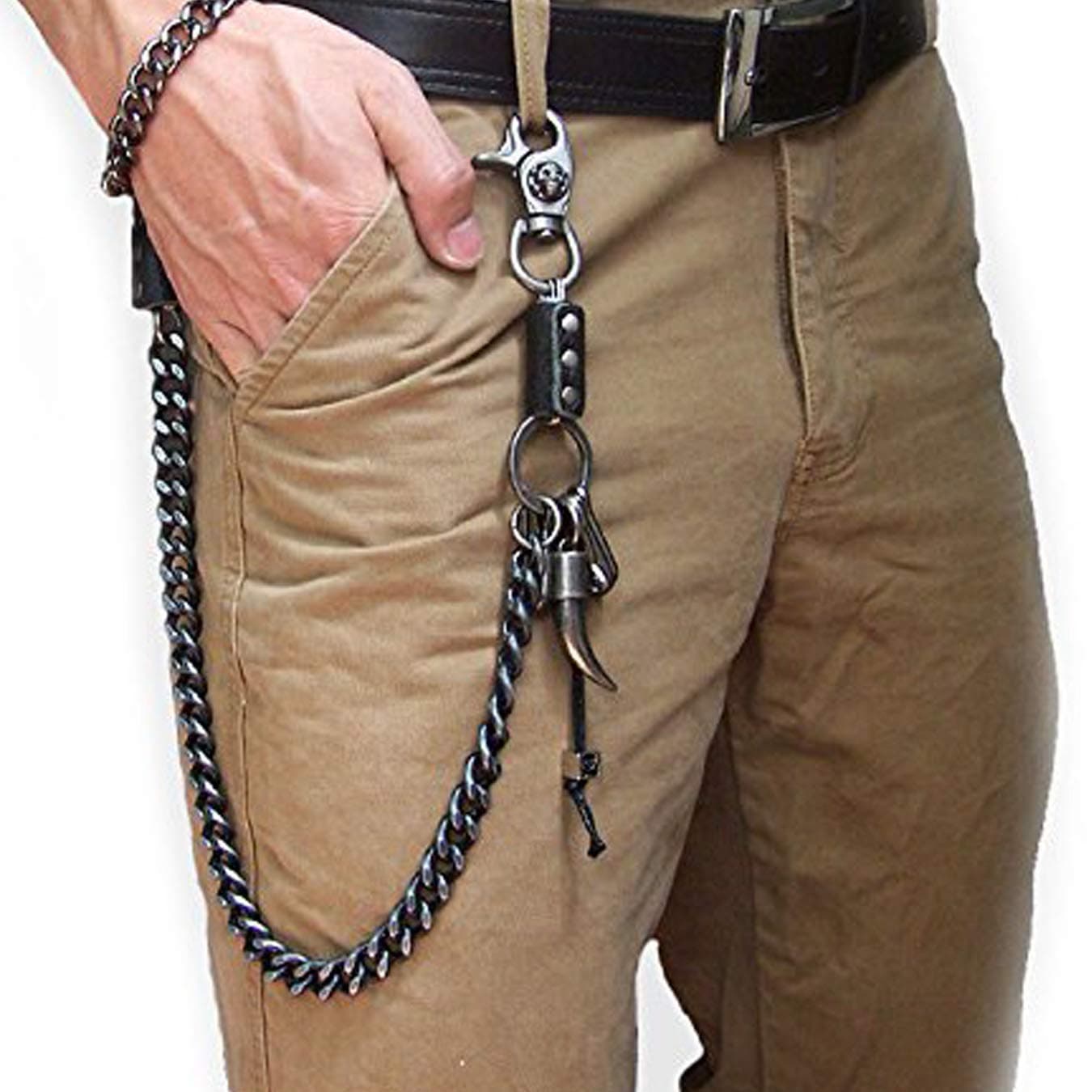 Men Fashion Punk Hip-hop Pants Trousers Key Chain Rock Non-mainstream Waist Wallet Chain (PK6001)