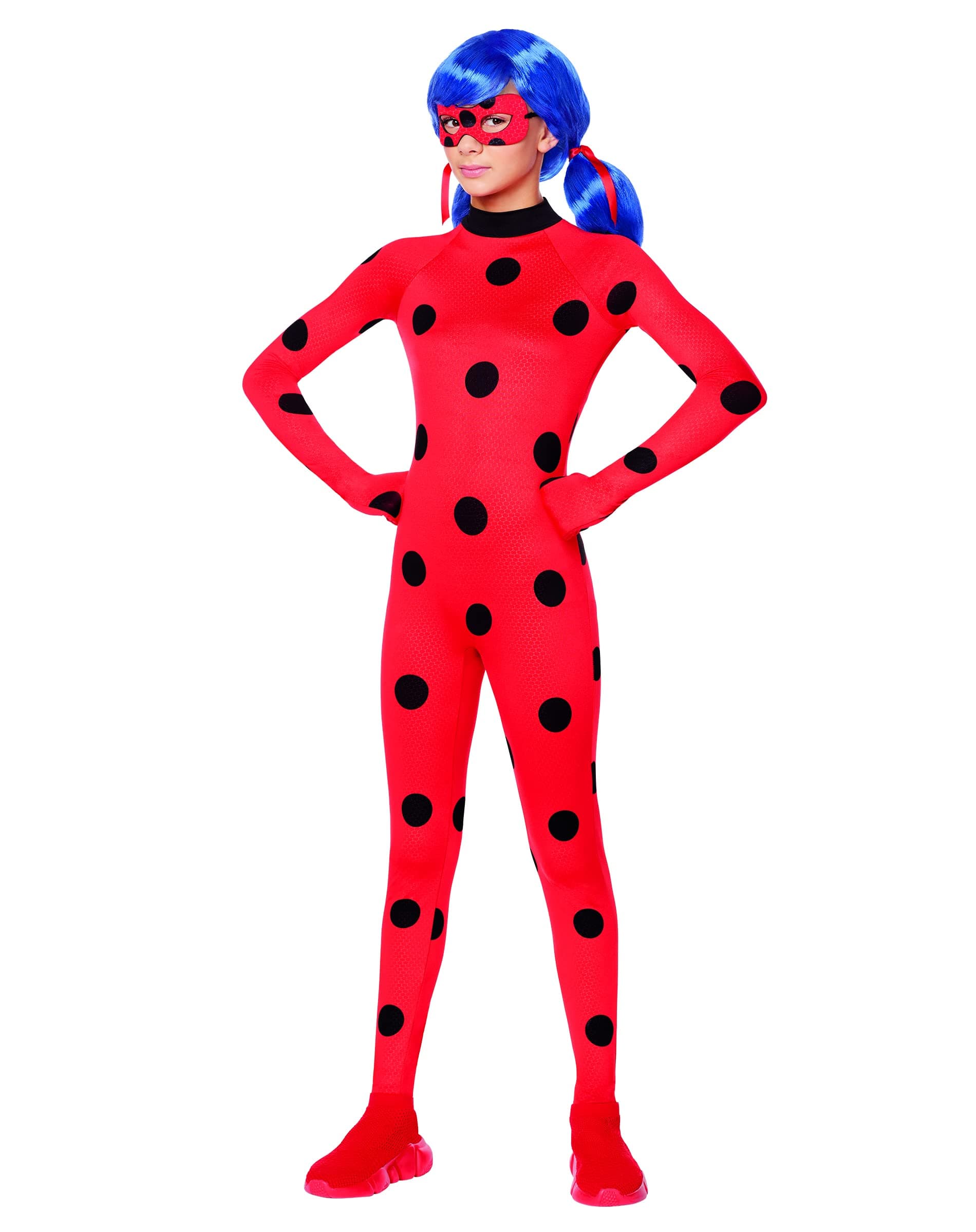Spirit Halloween Miraculous Lady Bug Kids Jumpsuit Costume | Officially Licensed | Couple | TV and Movie