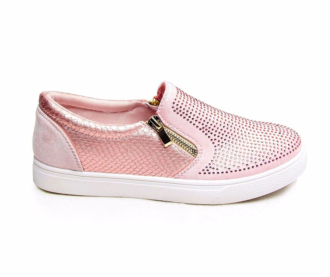 shelikesWomens Diamante Slip On Trainers UK 3-8