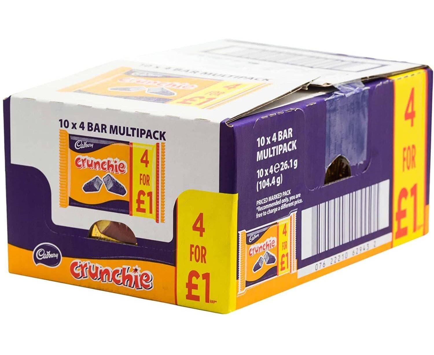 MIALO Trusted Traders SOHO | CADBURY Crunchie Chocolate Bar 10x 4 Pack, 104.4g (Case of 10)