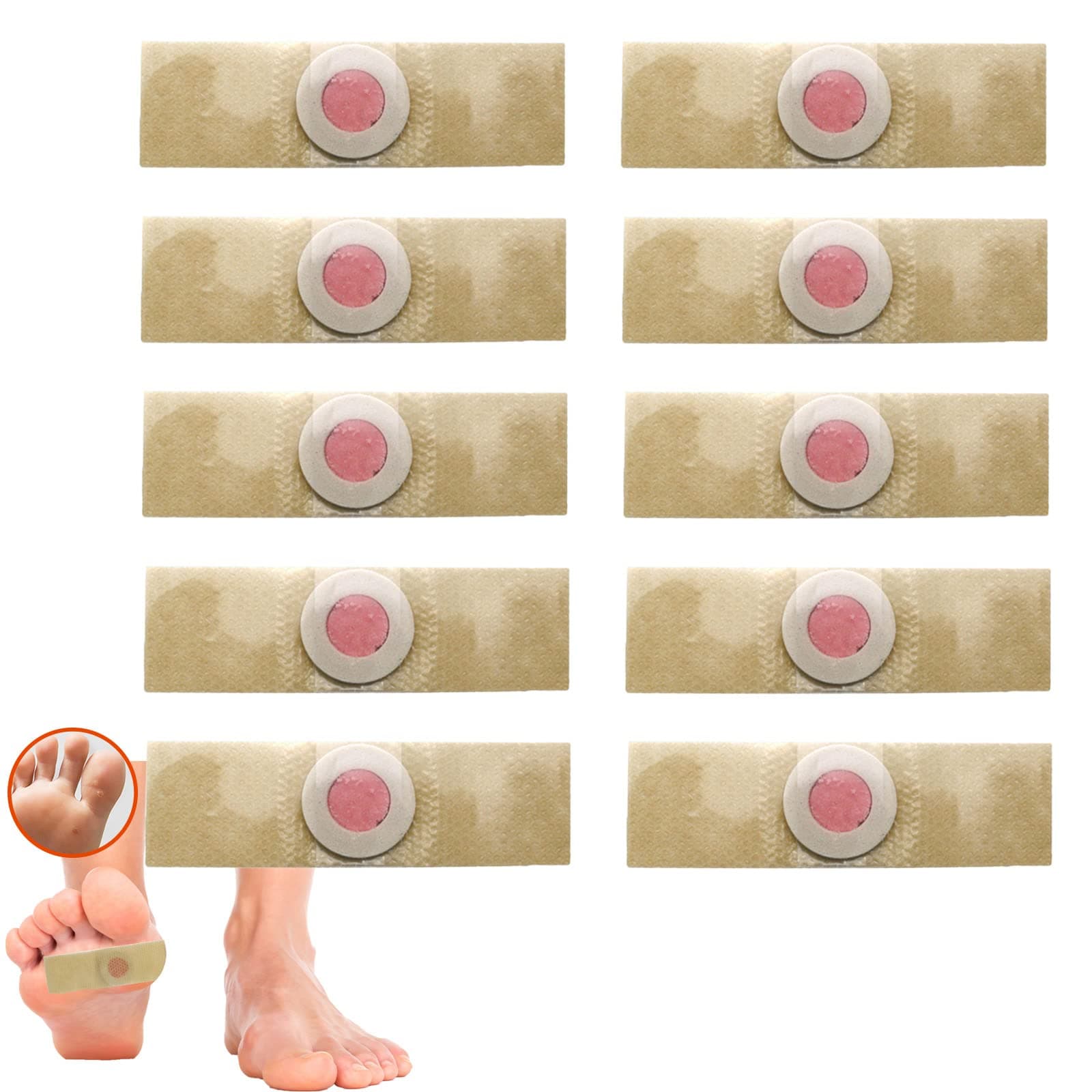 Corn Remover Pads 10 Pcs Corn Plasters,Corn Removal Wart Remover Plasters for Feet,Corn Patch for Feet,Toe,Hand Anti Friction Reduce Foot and Heel Pain