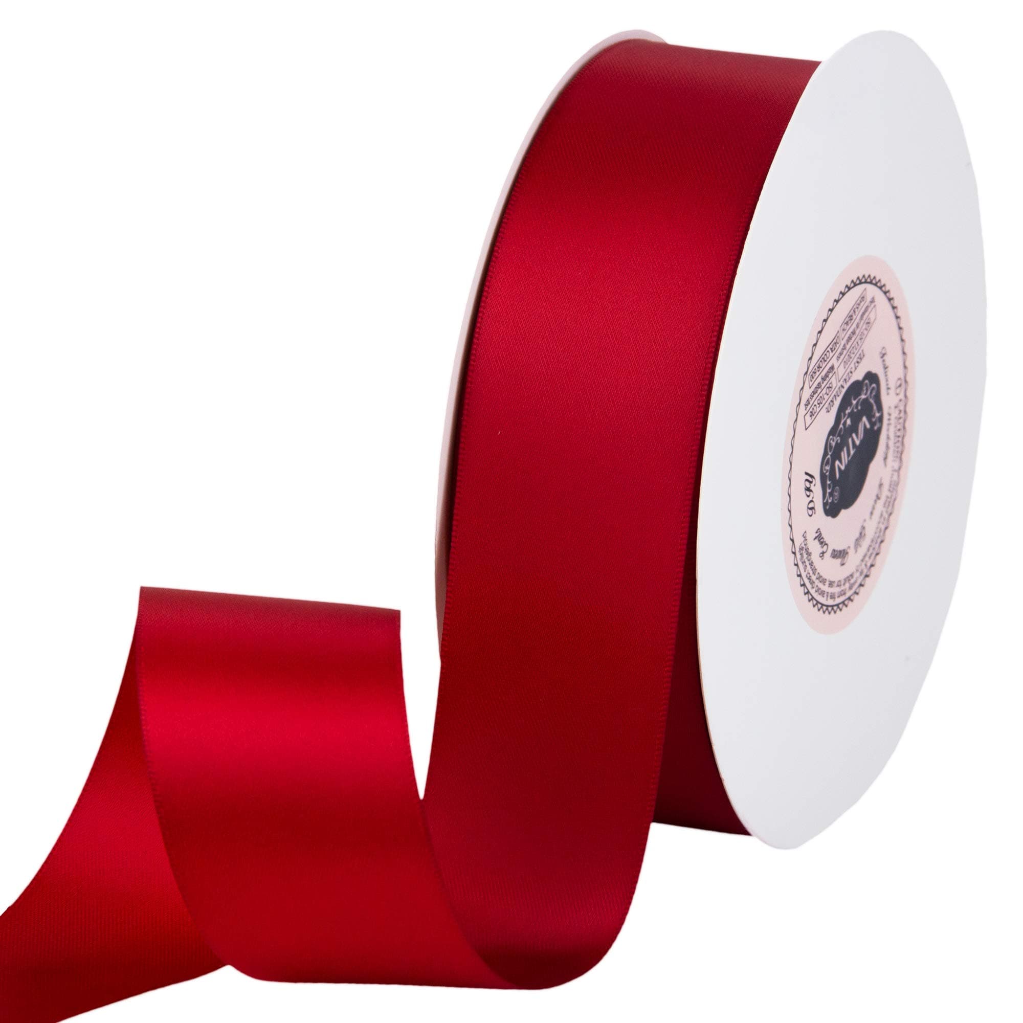 VATIN Double Face Red Satin Ribbon 1-1/2" Continuous 50 Yards,Red Polyester Fabric Ribbon use for Bows Bouquet, Gift Wrapping, Floral Arrangement Wedding Decoration