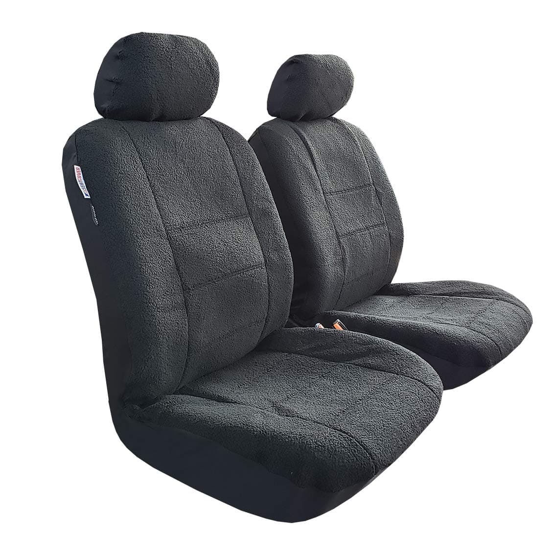 New 2pcs Front Luxury Sheepskin Velour Car Seat Covers Black for Most Car Suvs Trucks