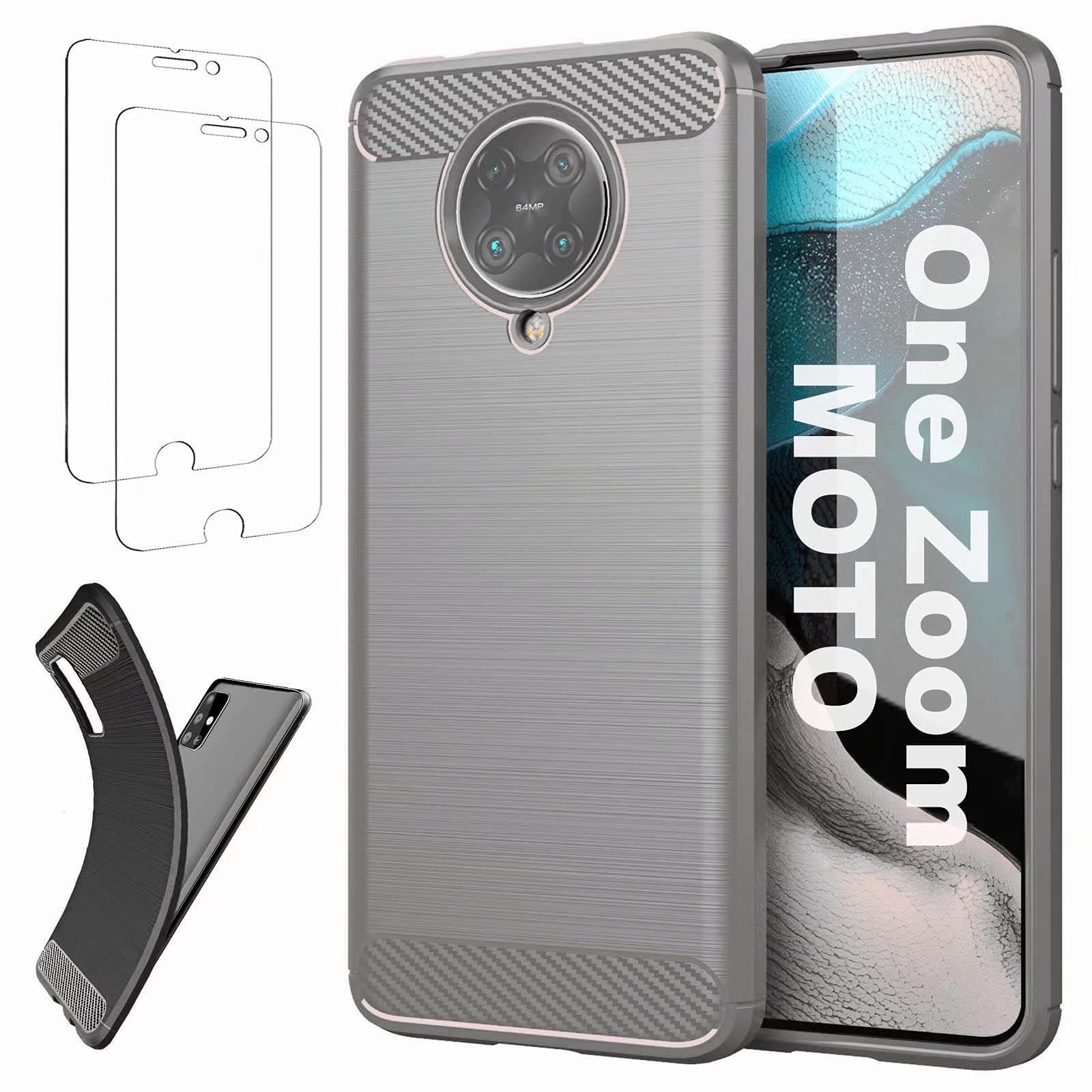 TtianfaCase Cover for SONY Xperia XA1 Ultra case【2x】Tempered screen Protector,Carbon Fiber Brushed 360° Full Body Protectiv Shockproof Durable Ultra Thin Anti-Scratch Bumper Soft TPU Case,Silver
