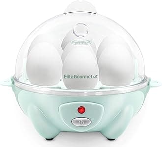 Easy Electric 7 Egg Capacity Soft, Medium, Hard-Boiled Cooker Poacher, Scrambled, Omelet Maker with Auto Shut-Off and Buzzer, BPA Free