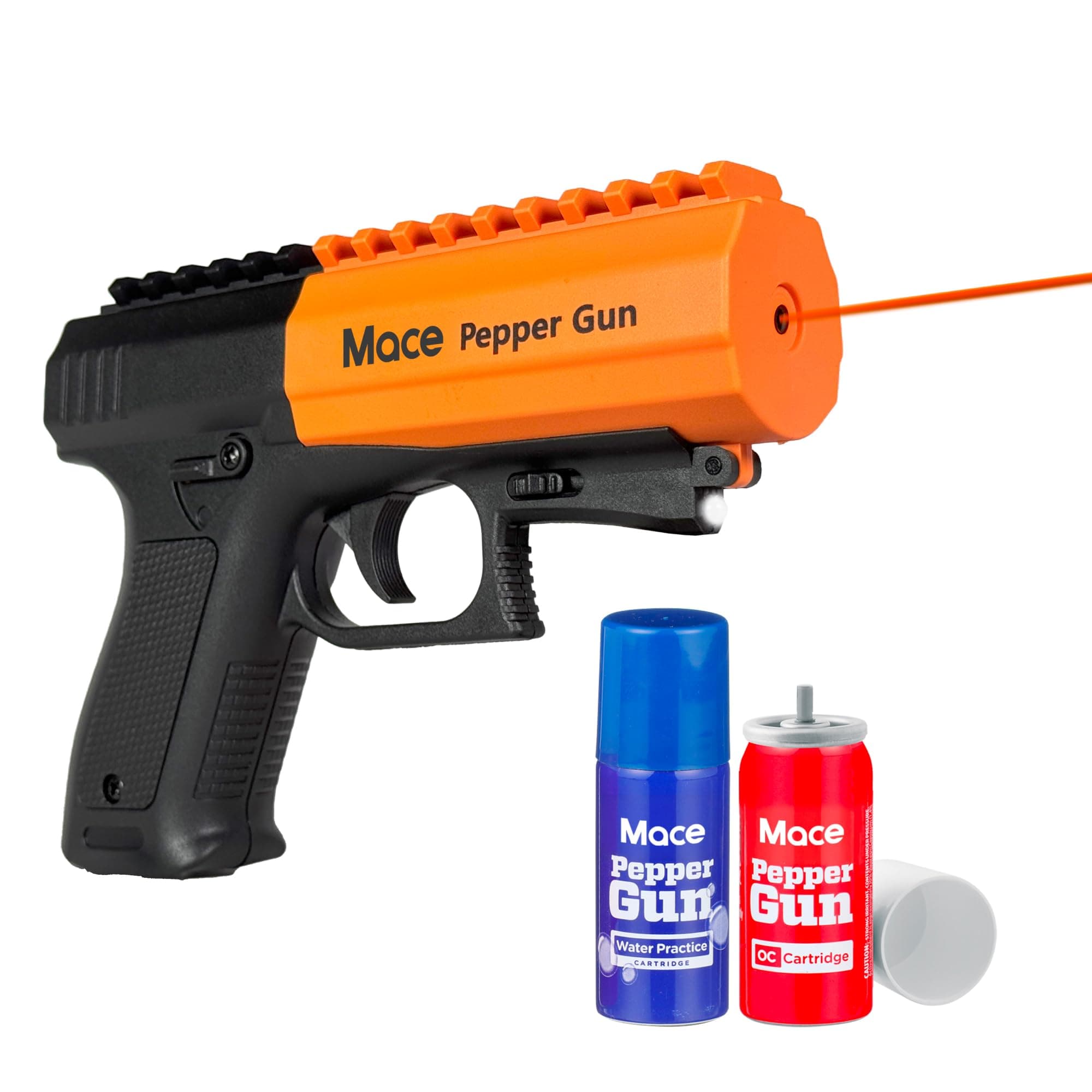 Mace Brand Pepper Gun 2.0 with Strobe LED, Black