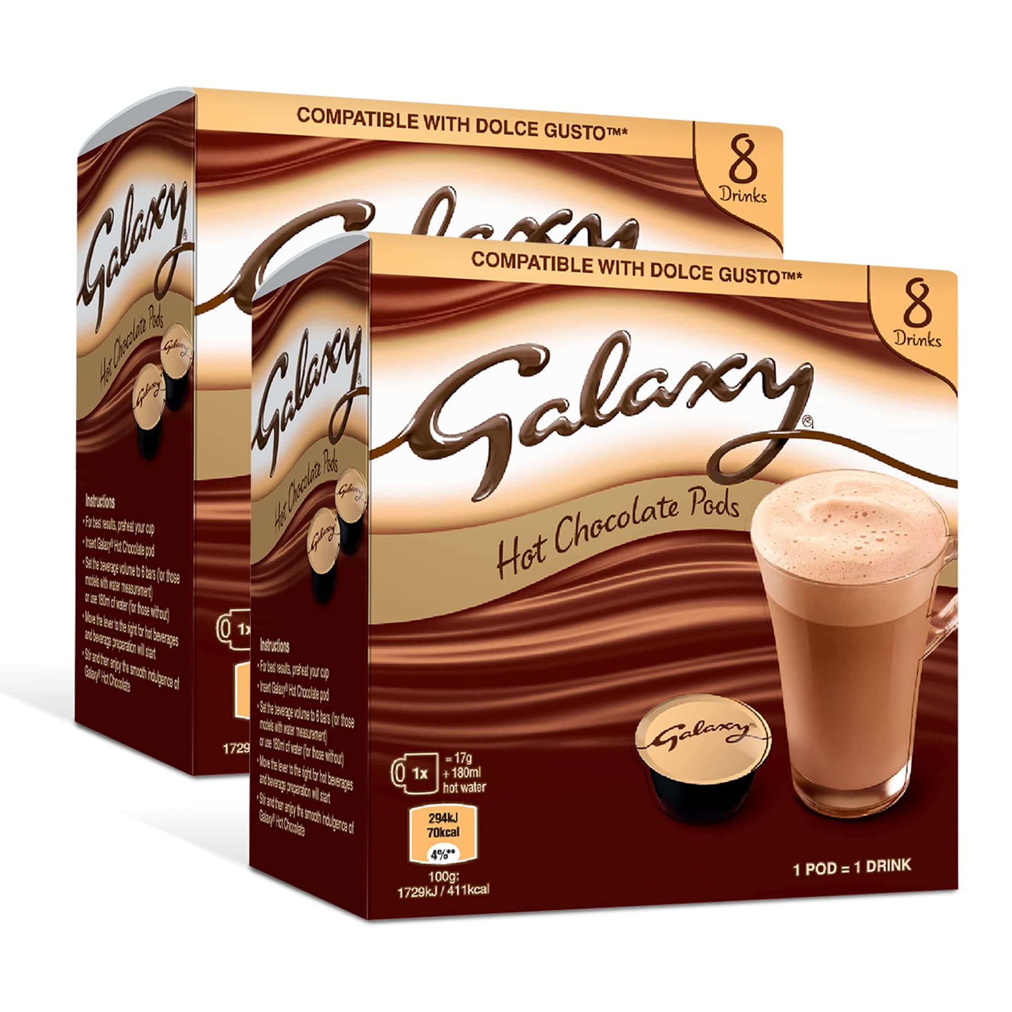 Galaxy Hot Chocolate Pods | 16 Servings - Dolce Gusto Compatible Capsules
