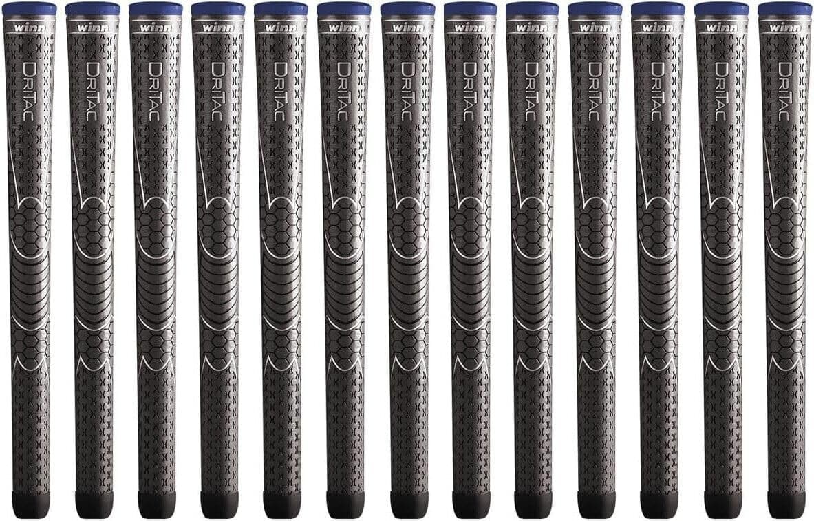WinnSet of 9 Or 13 DRITAC AVS MIDSIZE Golf Grip, Gray (Dri-Tac)