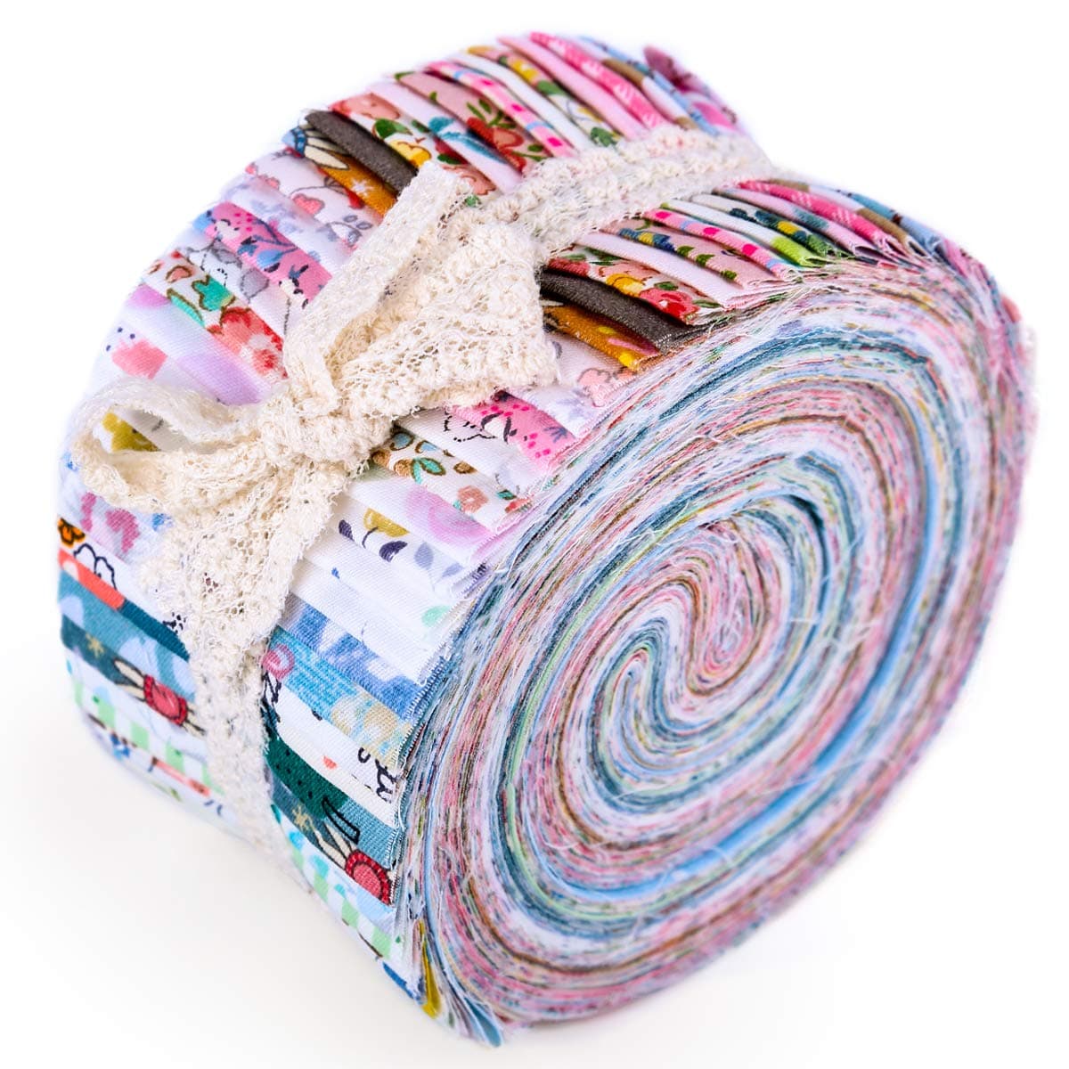 40 PCS Jelly Roll Fabric, Floral Fabric Squares Patchwork Sewing Roll Soft Cotton Fabrics for Quilting Crafting Fabrics Strips Bundle for DIY Craft Decoration, Cushions, Tablecloths Making