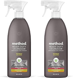 Method Heavy Duty Degreaser, Lemongrass Scent, Oven Cleaner & Stove Top Cleaner, 28 Oz Spray Bottle,(Packaging may vary) (Pack of 2)