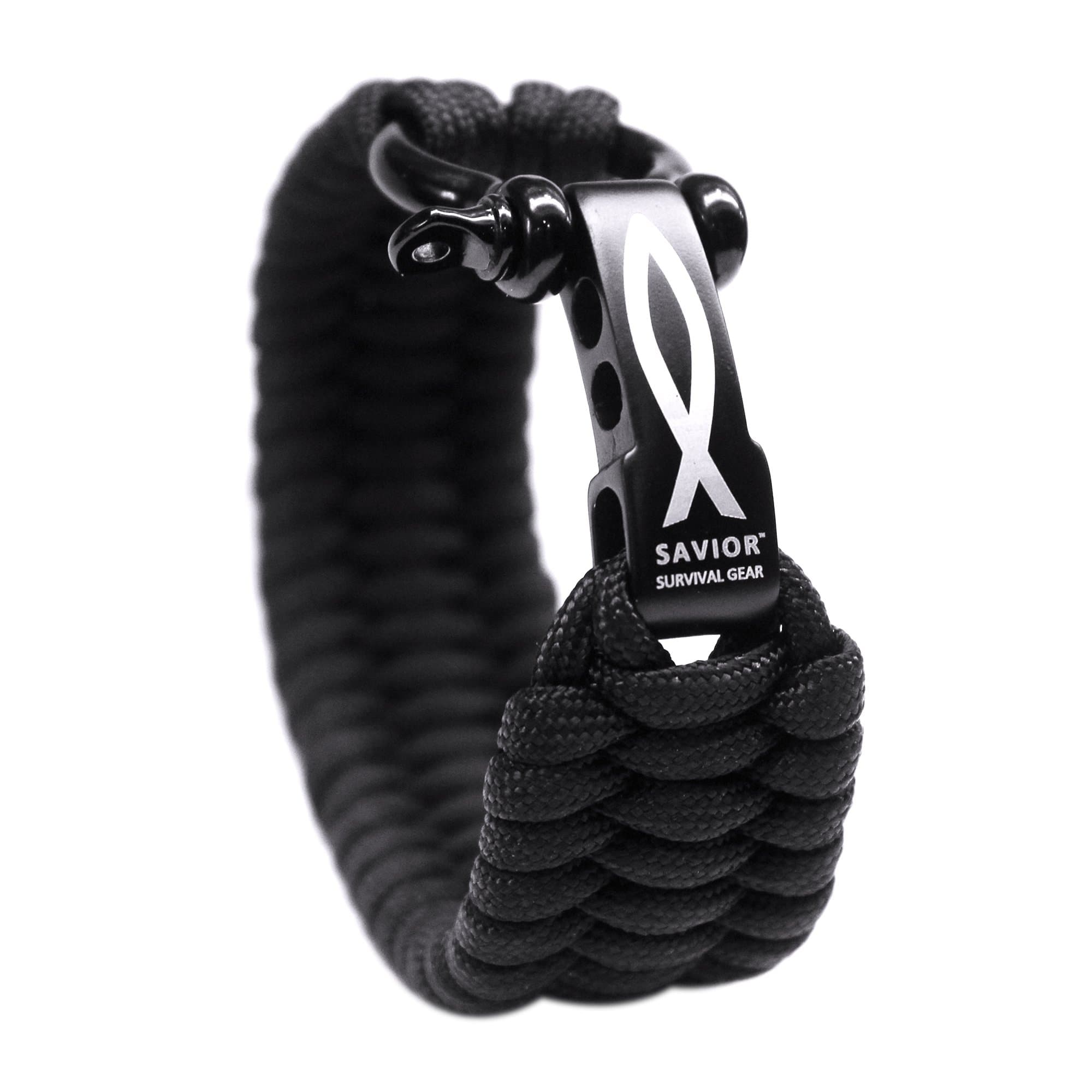 - Savior Survival Gear Paracord Bracelet with Stainless Steel Adjustable Shackle