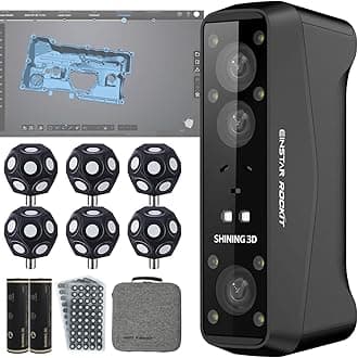 Shining3D [ Einstar Rockit Wireless Laser 3D Scanner ] with Scanning Software, 38 Laser Lines, 7 Parallel Laser Lines, 0.05mm HDR for Reverse Engineering, Manufacturing and Art