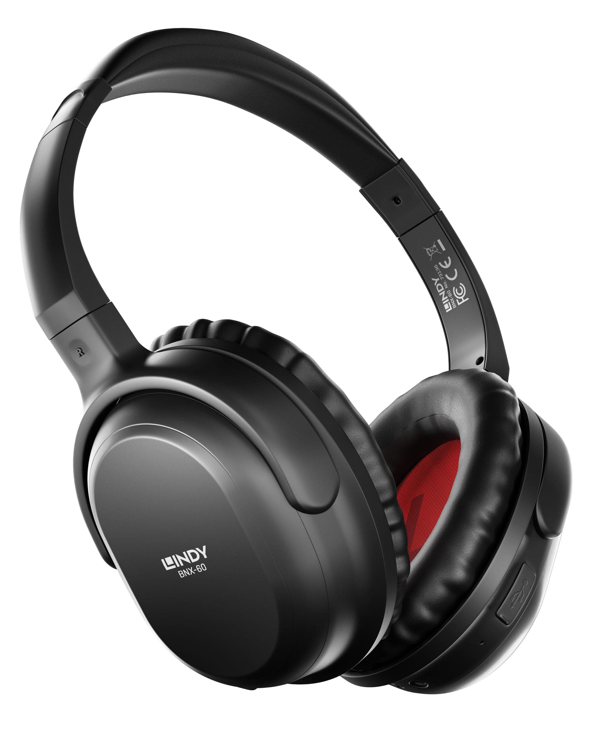 – LINDY BNX-60 Wireless Active Noise Cancelling (ANC) Headphones, aptX - comfort, lightweight – built-in mic for hands-free calls – Matt Black