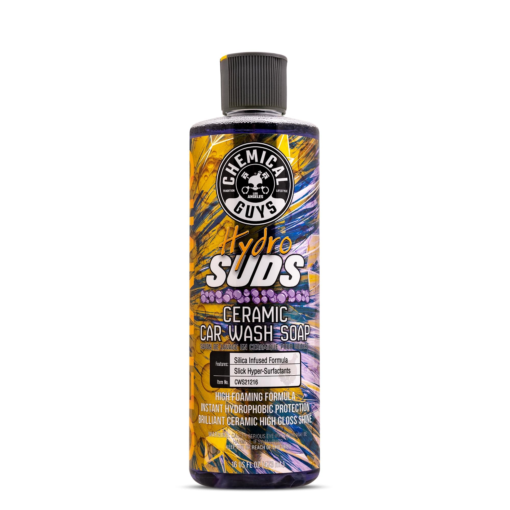 Chemical Guys HydroSuds Ceramic, Shine High Foaming Car Wash Soap - Foam Cannon Soap, Works with Foam Guns or Bucket Washes for Cars, Trucks, Motorcycles, RVs, and More, Berry Scent - 16 oz