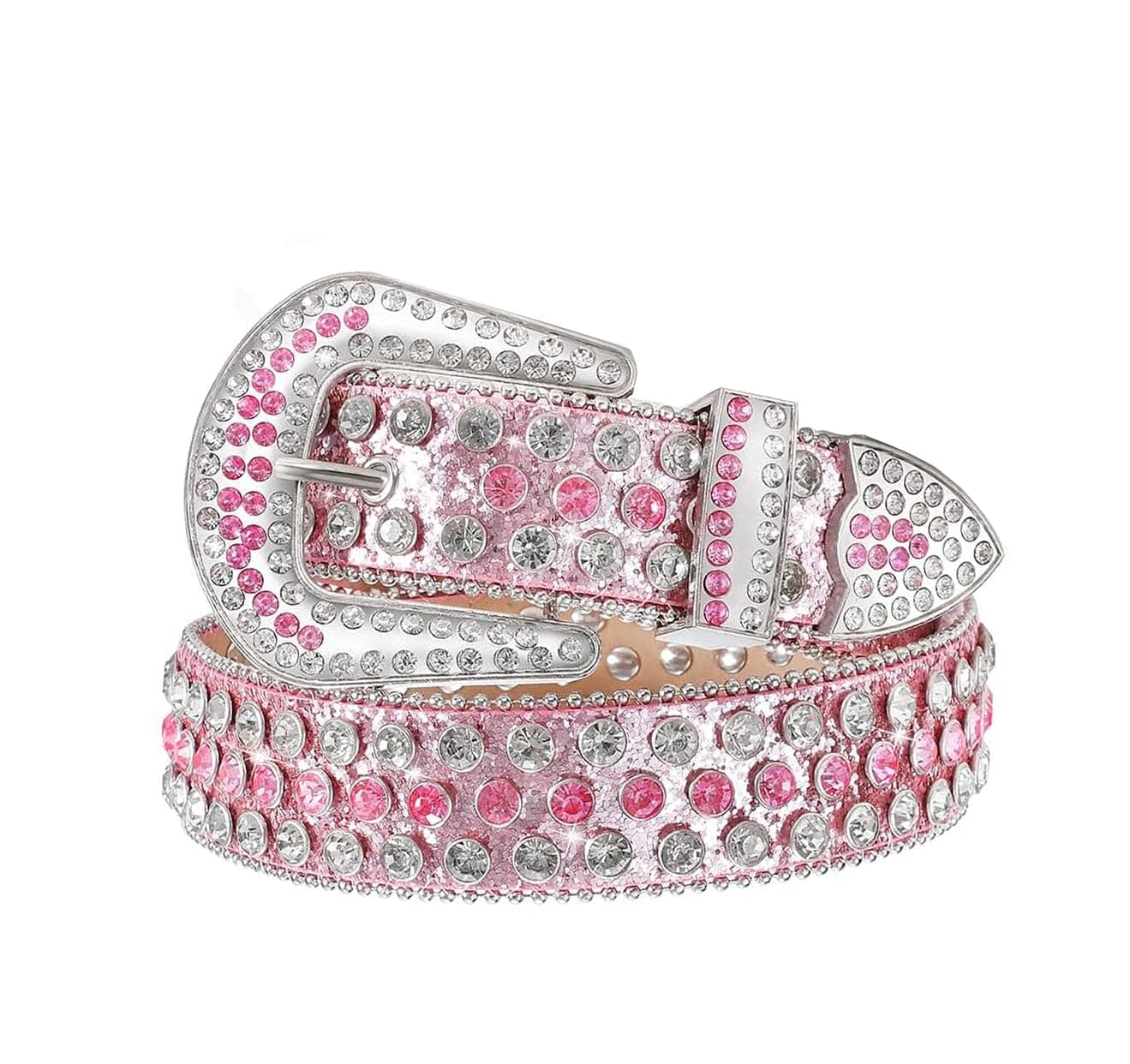 Studded Rhinestone Belt for Women Men - Y2K Style Cowgirl Bling Western Belt for Festivals and Gifts