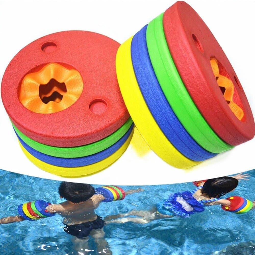 Arm Floats for Kids Safe Detachable Swimming Training Equipment Swim Band Easily Learn to Swim Colorful 8PCS Swim Discs in Pool Lake Ocean (4 Color, Normal)