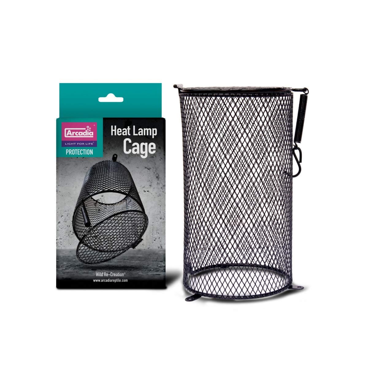 Arcadia Heat Lamp Safety Cage – Protective Mesh Cover for Reptile Heat Bulbs and Ceramic Emitters, Screw-In Metal Light Guard for Terrariums, Vivariums, Brooders, Enclosures, and Reptile Lamp Fixtures