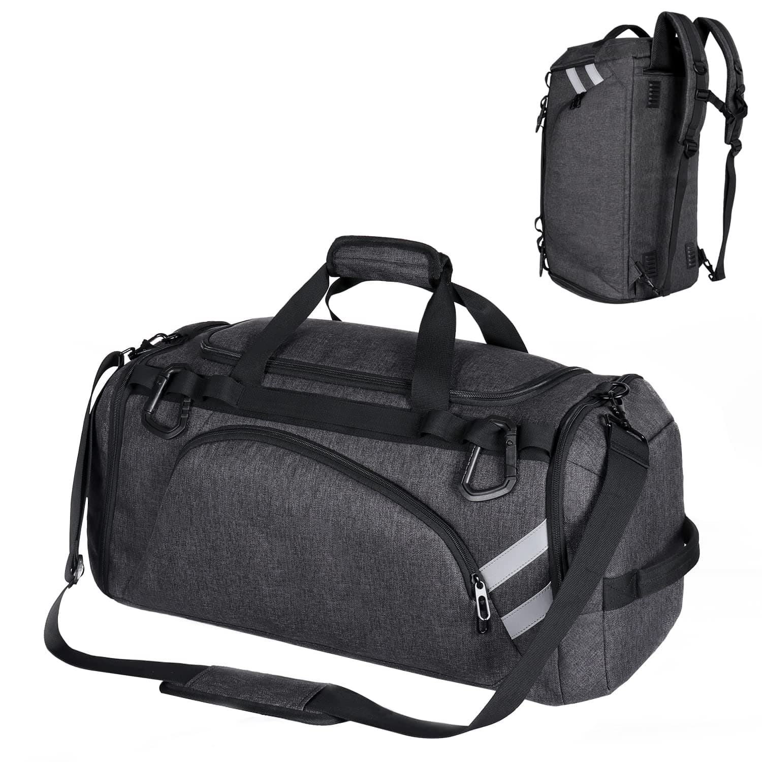 BERTASCHE Gym Bag Convertible Duffle Bag Backpack with Shoe Compartment for Sport, Gym, Travel, Weekend, 50L