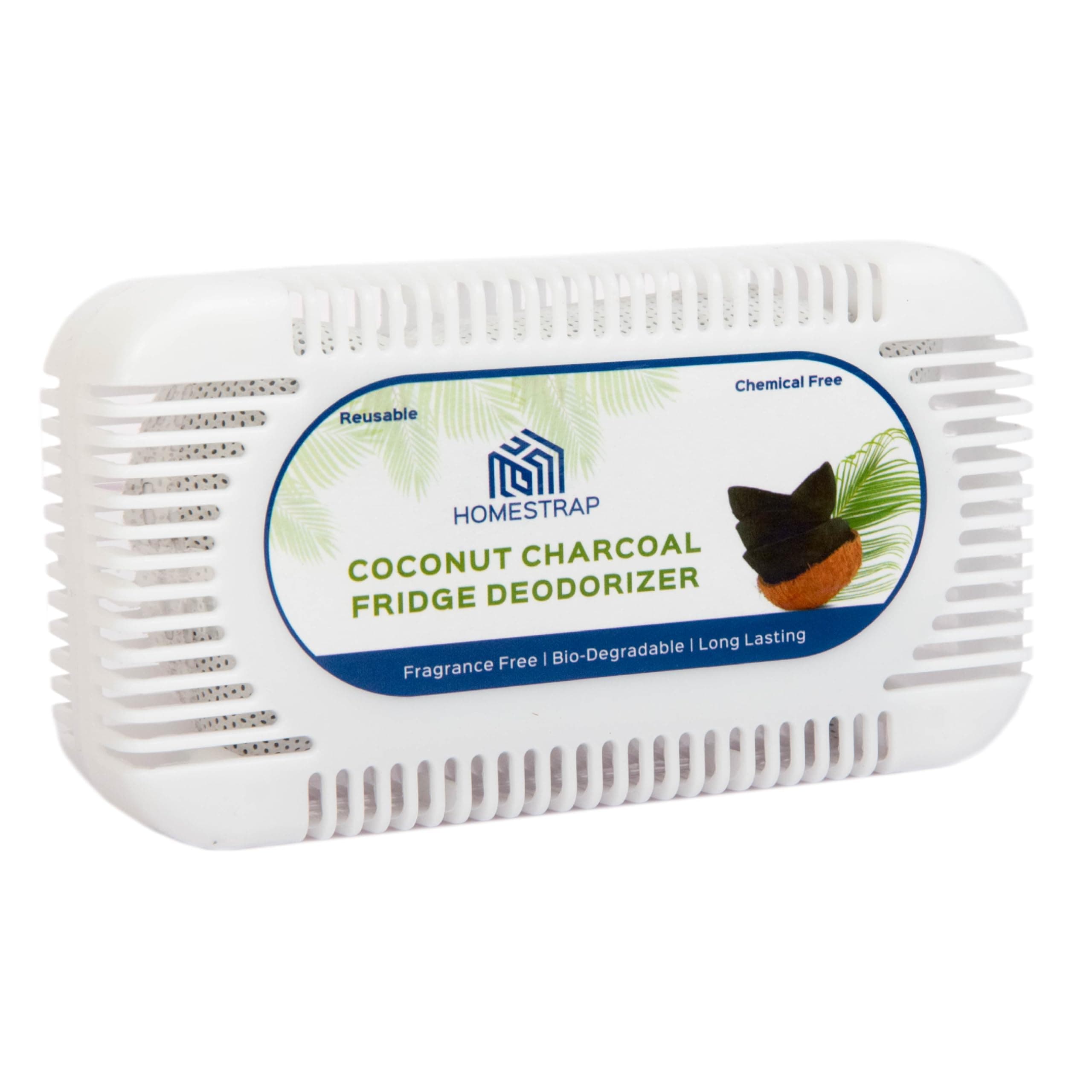 Homestrap (Pack of 1) Coconut Charcoal Fridge Deodorizer 60 Gram | Fresh, Natural Odor Absorber for Your Refrigerator (Fridge| Granule Deodorizer)