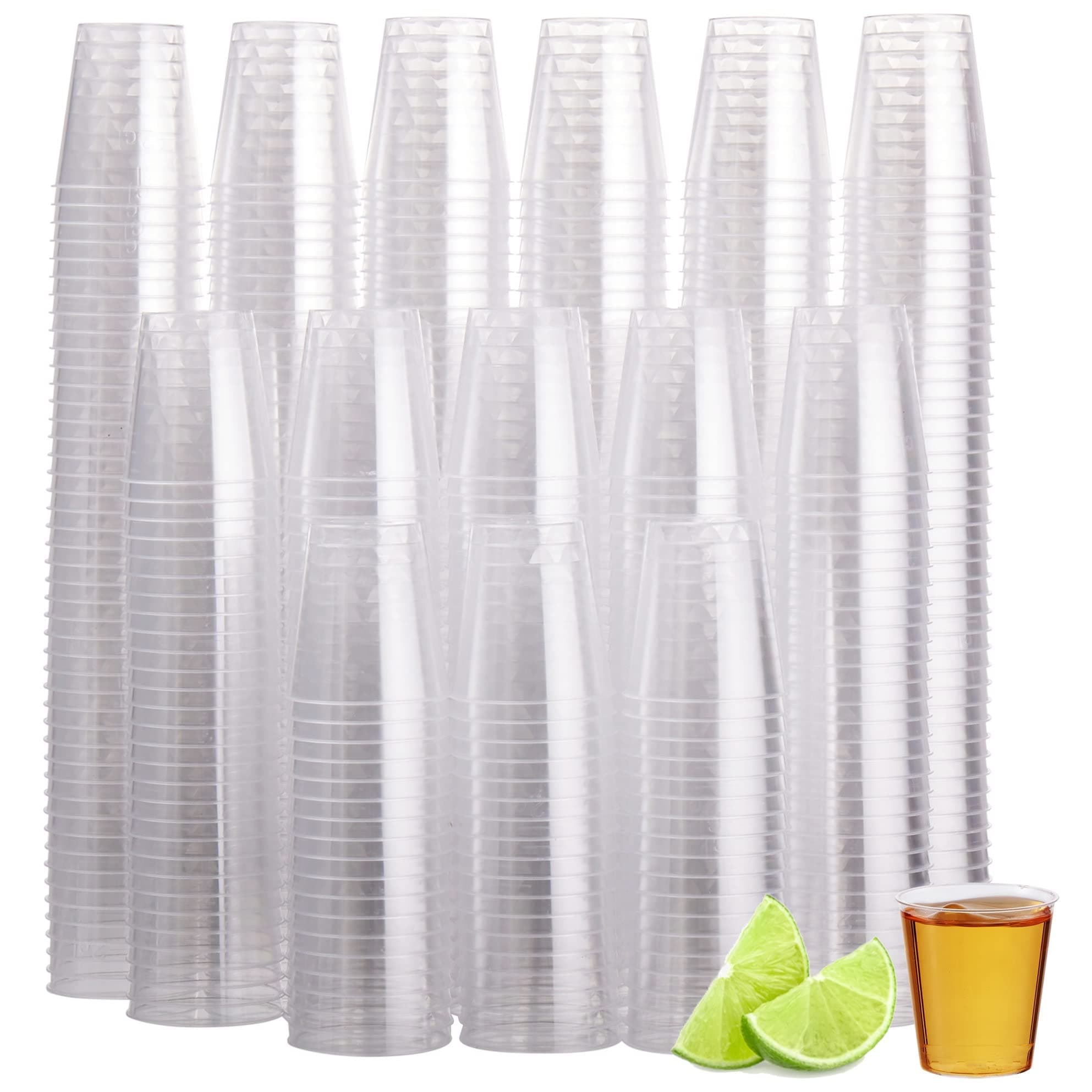 500 Cyrstal Clear Hard Plastic Shot Glasses - Sturdy & Reusable, 30ml