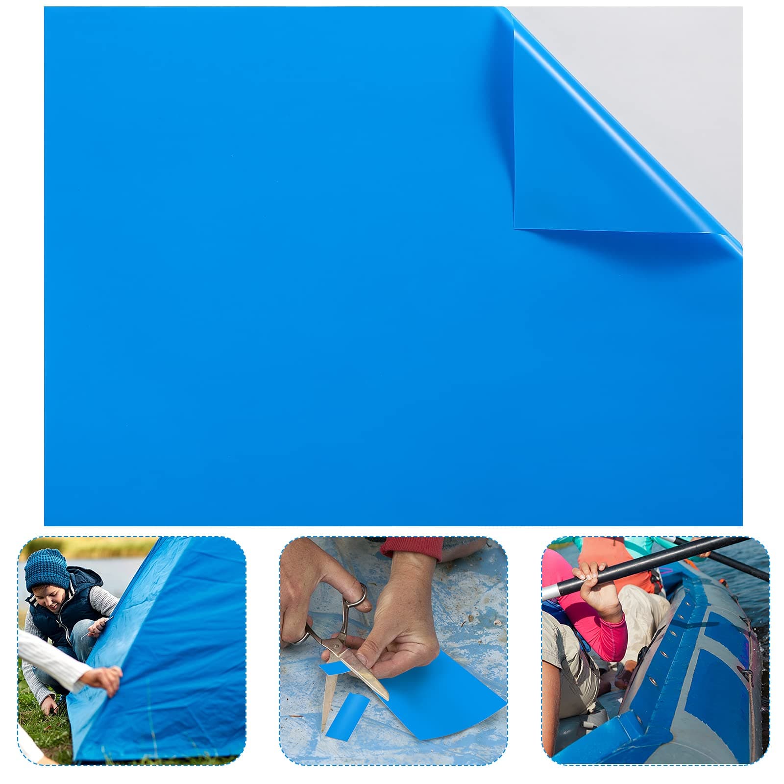 Syhood Vinyl Pool Patch Repair Kit Peel and Stick Self Adhesive Inflatable Toy Pool Liner Repair Patch Tape Waterproof for In Ground Pools, Swim Ring Floats, Tent, Canopy