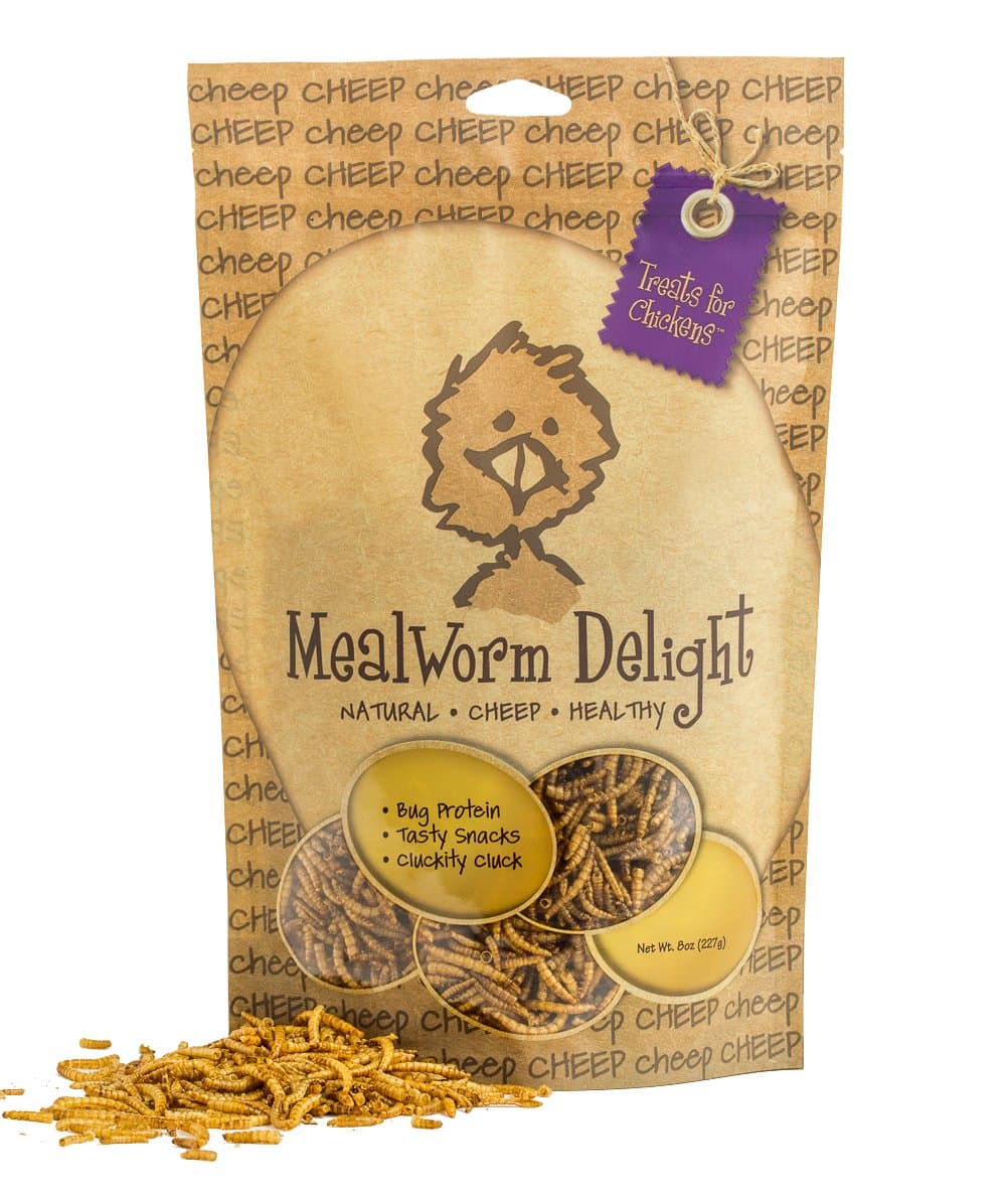 Treats For Chickens Mealworm Delight Treat, 8-Ounce