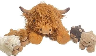 2Pcs Highland Cow Stuffed Animals, Microwavable Stuffed Animal Adorable Fluffy Highland Cow Plush for Warmth, Heatable Coolable Lavender Scent Toy, Cute Soft Plushies Gift for Kids Boys Girls & Adults
