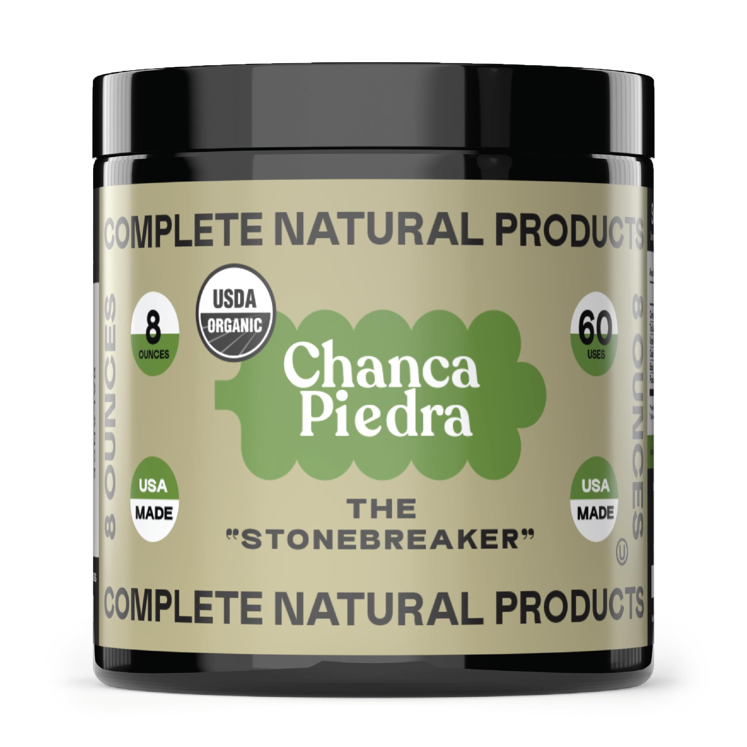 Chanca Piedra Organic Powder 8oz - Bulk Phyllanthus Niruri Stonebreaker, Pure Herbal Kidney Gallbladder Support, Detox Cleanse Formula, Non GMO Kosher Unflavored Made USA Herbal Chanca Piedra Powder