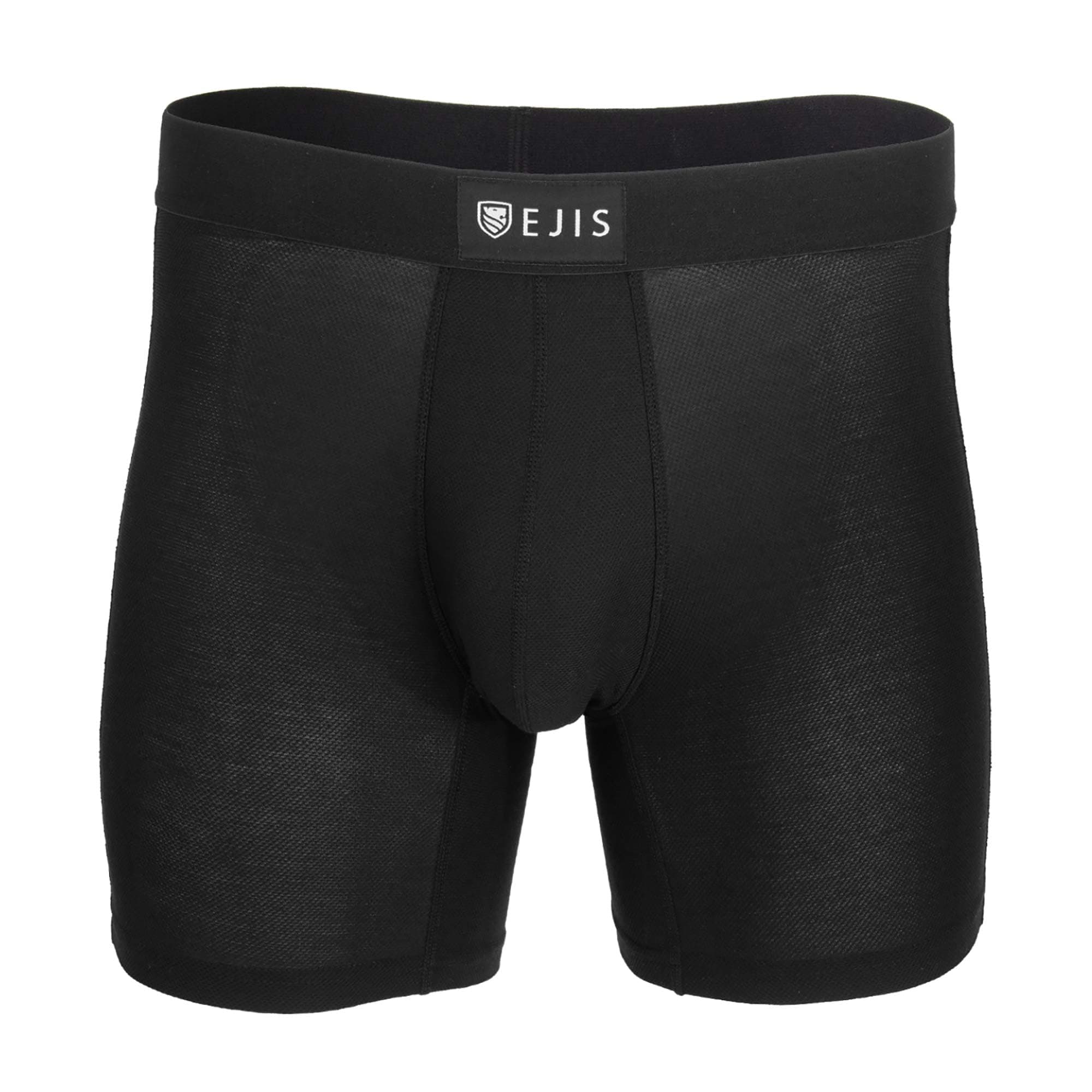 Ejis Mens Boxer Briefs, Performance Boxer Briefs for Men w Flex Fit Pouch, Quick Dry Moisture Wicking Mens Underwear, Black
