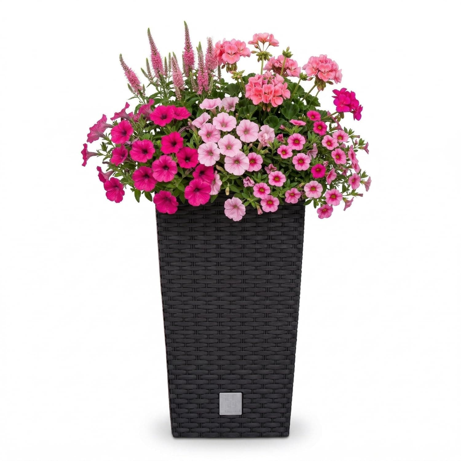 Prosper Plast DRTS265-S433 26.5 x 26.5 x 50 cm Rato Square Flowerpot - Anthracite
