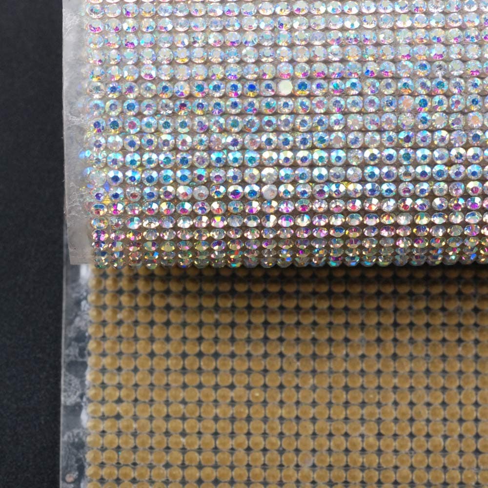 Hisenlee Hotfix Rhinestone Stickers with SS8 Glass Artificial Diamond (24X40CM Hot Melt Crystal Crystal Rhinestone DIY Clothes, Shoes, Car, Mobile Phone Case) (Clear AB)