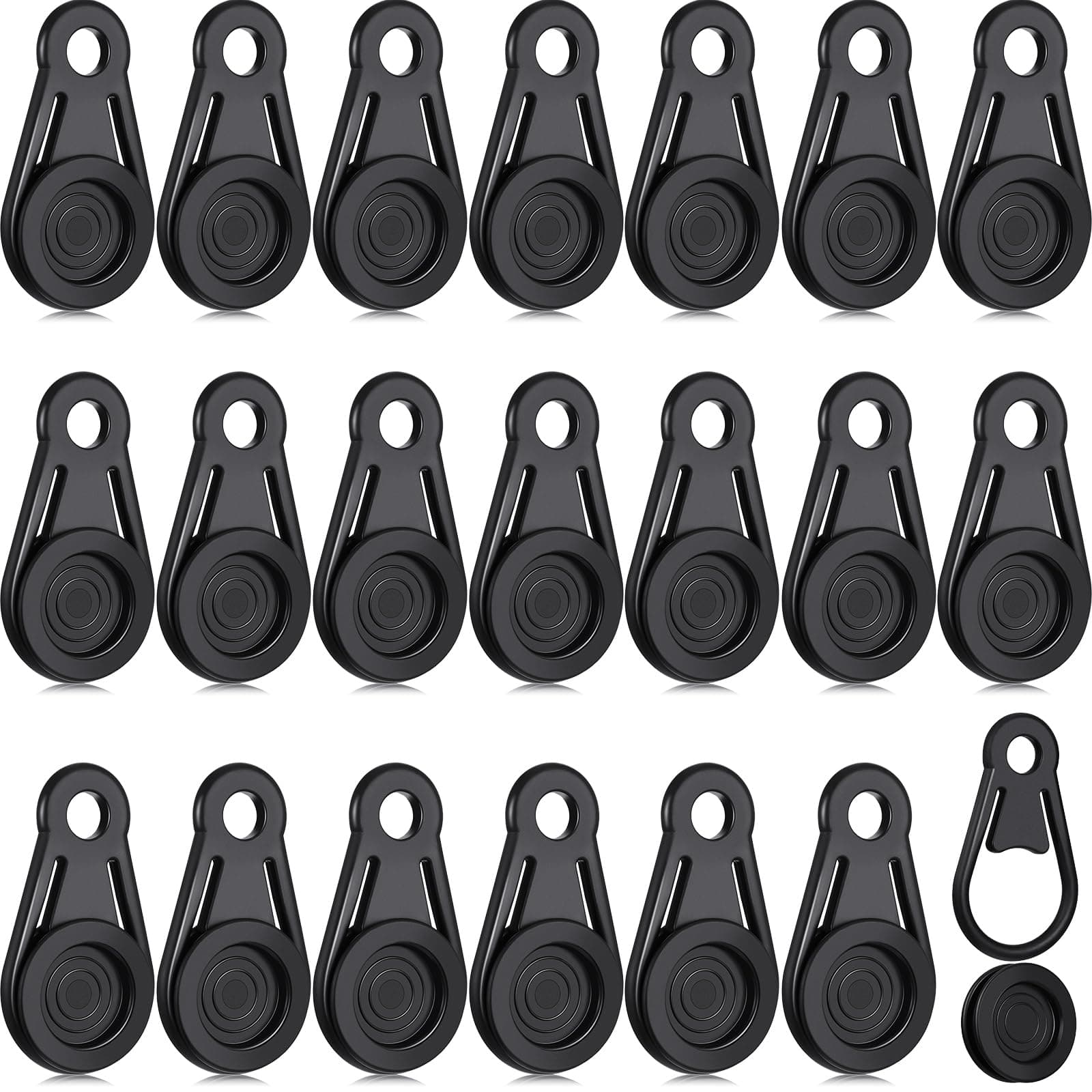 Hotop 20 Pcs Tarp Clips Heavy Duty Tarp Grabbers Movable Snaps Clip Extra Tie Down Effect Without Damaging a Hole for Outdoor Camping, Tent, Awning, Banner, Cover, Plastic Sheeting