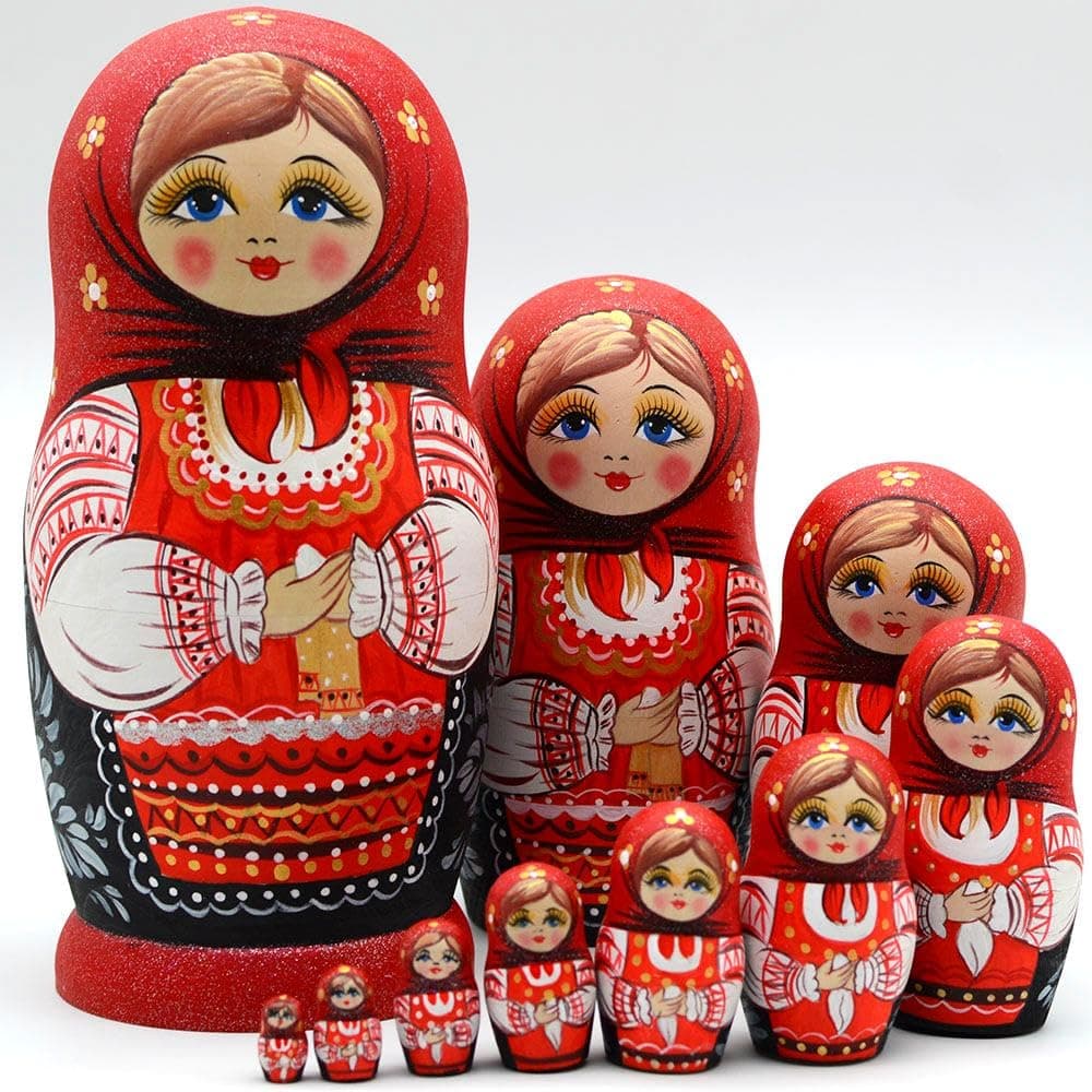 Matryoshka Pieces Handmade The Basswood Gift Toy Russian Nesting Dolls Professional Matryoshka Brand (10 Pieces)